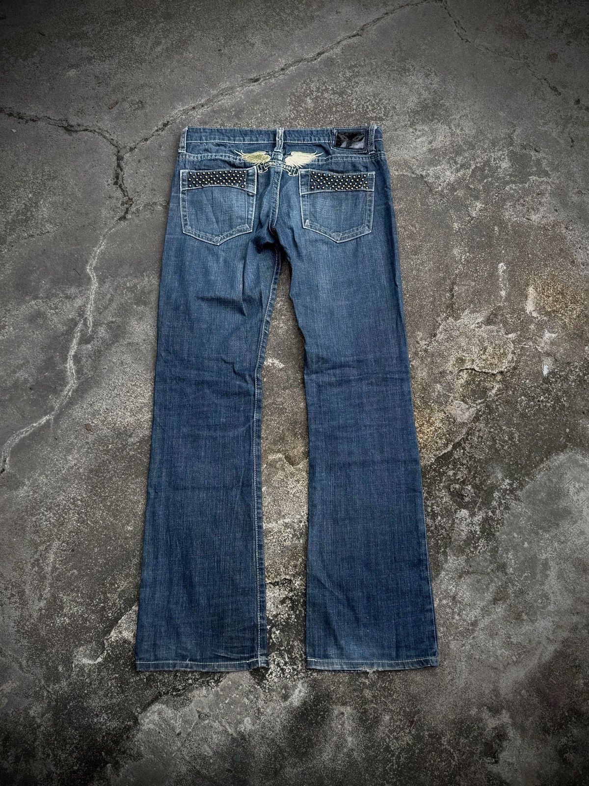 Robins Jeans Gold Wings Robins Jeans Denim Studded styled Size US 29 - 3 Thumbnail