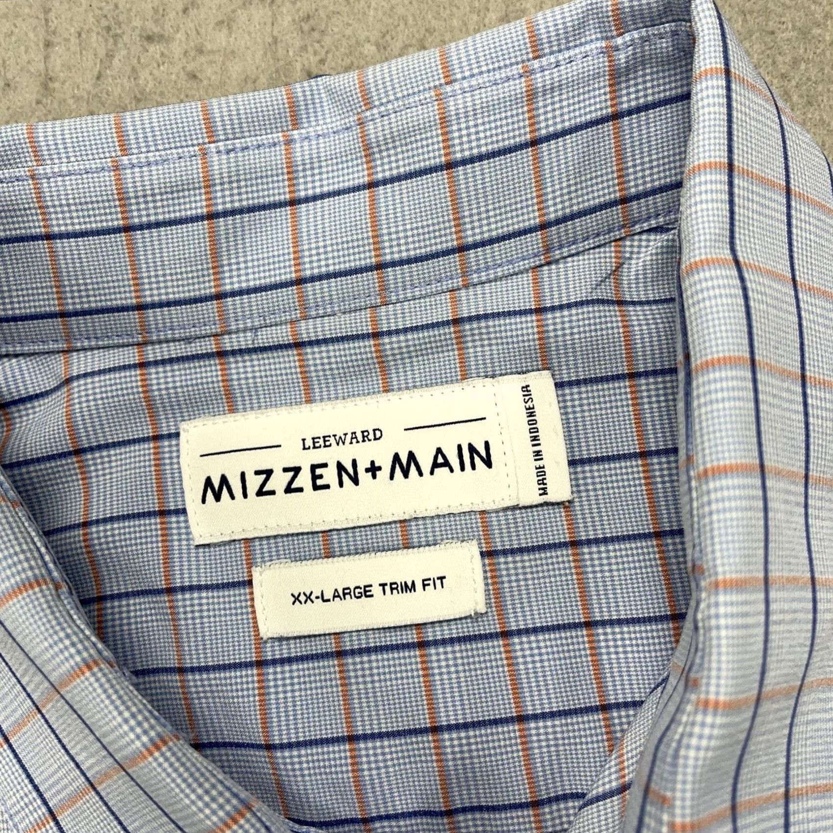 Mizzen+Main Mizzen+Main Shirt Mens 2XL Trim Blue Check Performance Stretch Shirt Men 2XL Slim Casual Button-Up Size US XXL / EU 58 / 5 - 4 Thumbnail