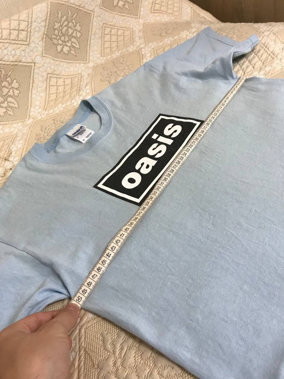 Band Tees 🔥 Vintage 00s Oasis Box Logo Rock Band Blue T-Shirt Y2K Size US M / EU 48-50 / 2 - 14 Thumbnail