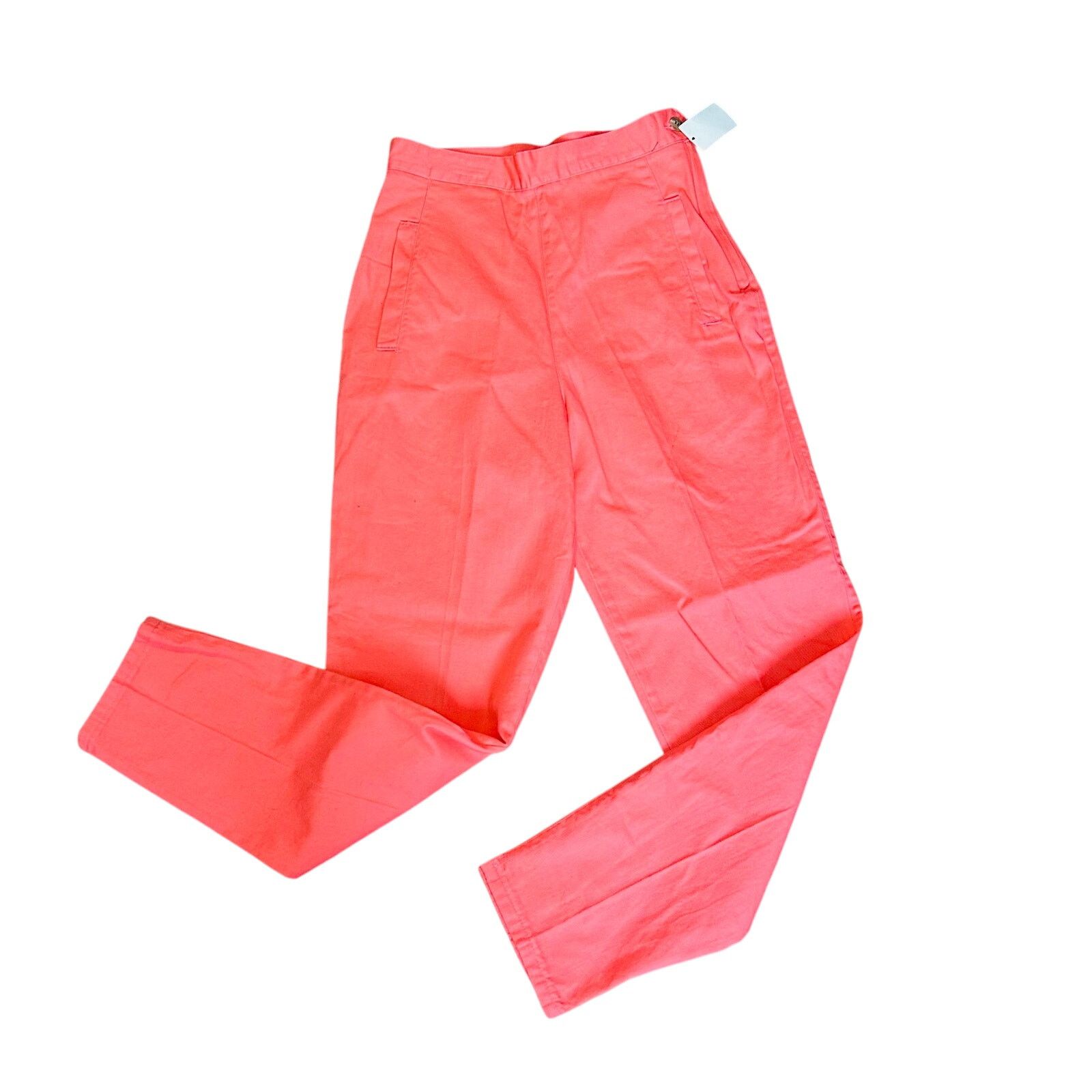 Vintage 80s Vintage High Waist Pants Tapered Leg Trousers Coral Pink Size 26" / US 2 / IT 38 - 2 Thumbnail