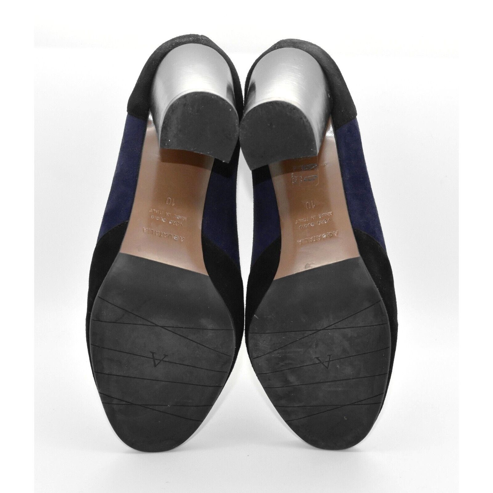 Aquatalia AQUATALIA Black Blue Colorblock Suede Block Heel Shoes Sz 10 Size US 10 / IT 40 - 7 Thumbnail