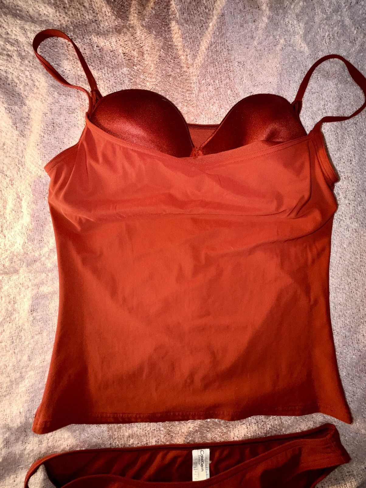 Calvin Klein Calvin Klein Sculpting Lycra Swim Set - Terracotta Sz 16 Size XL / US 12-14 / IT 48-50 - 3 Thumbnail