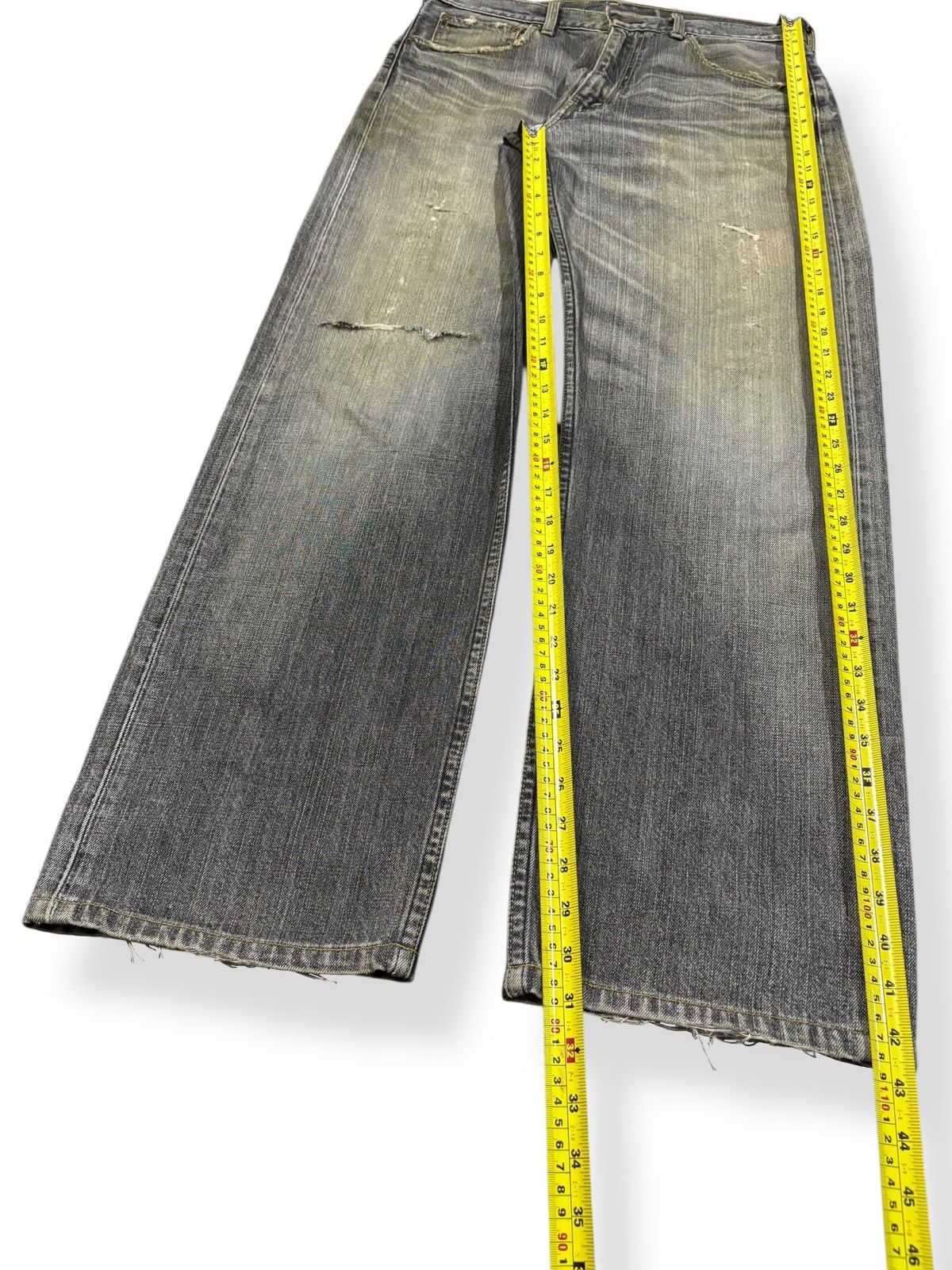 Levi's Vintage Levis 503 Rusty Charcoal Wash Baggy Distressed Jeans Size US 33 - 15 Thumbnail