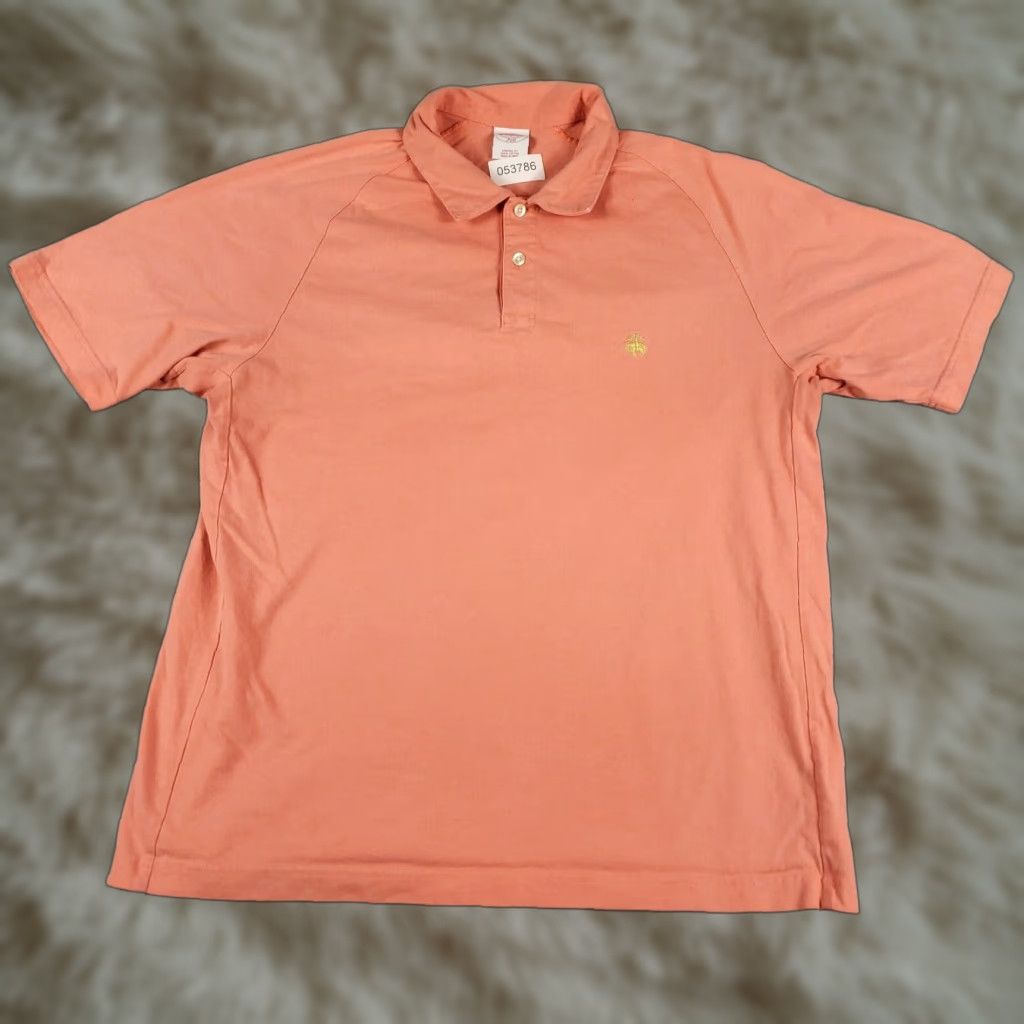 Brooks Brothers Brooks Brothers Polo Adult Large Pink Cotton Short Sleeve Button Collared Shirt Mens Size US L / EU 52-54 / 3 - 1 Thumbnail