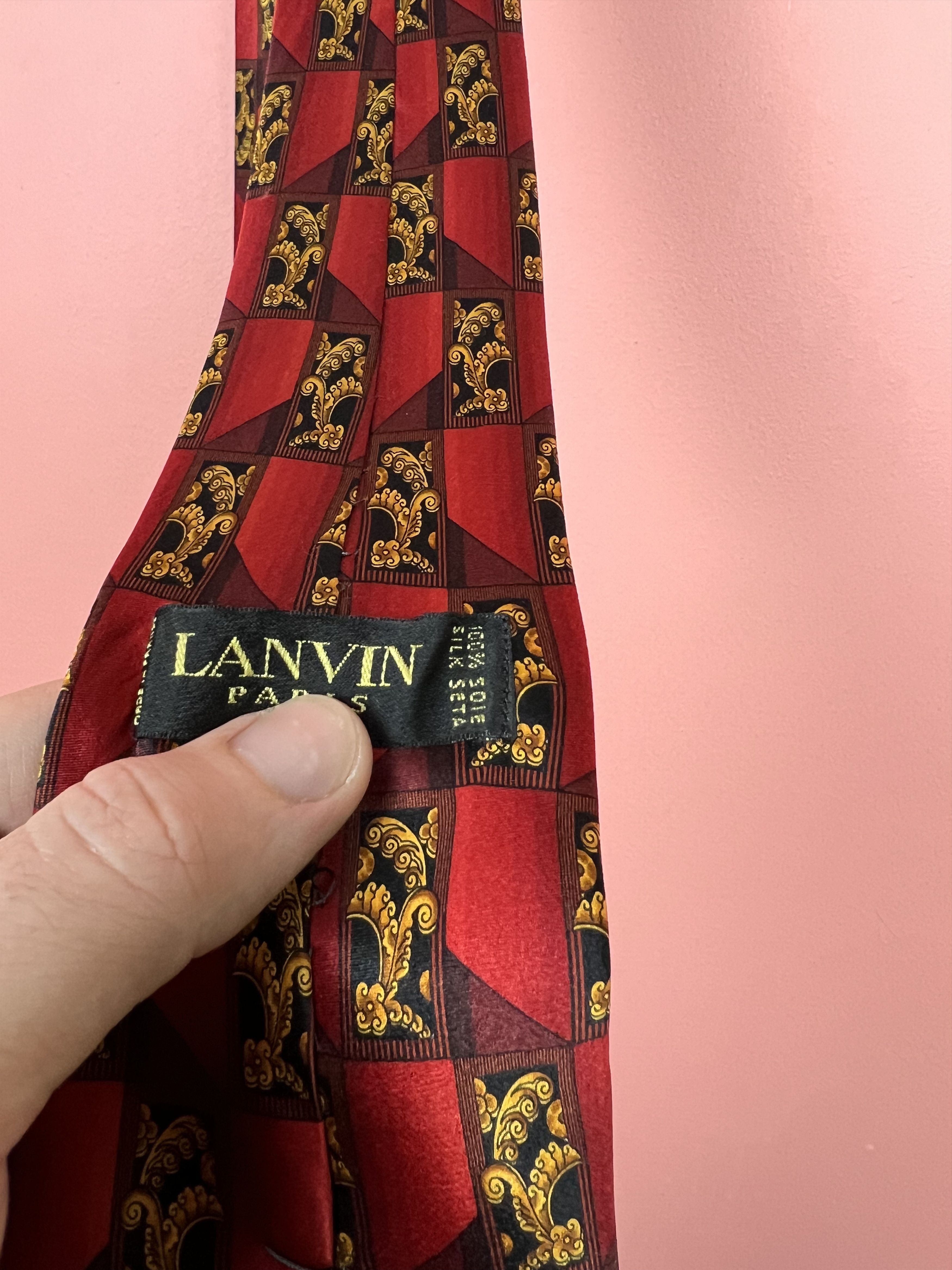 Lanvin Lanvin red luxury silk tie Paris France Size ONE SIZE - 4 Thumbnail