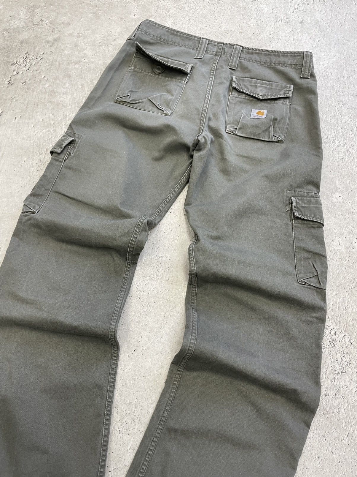 Carhartt Carhartt Workwear Dark Green Cargo Pants Utility Style Size US 31 - 10 Thumbnail