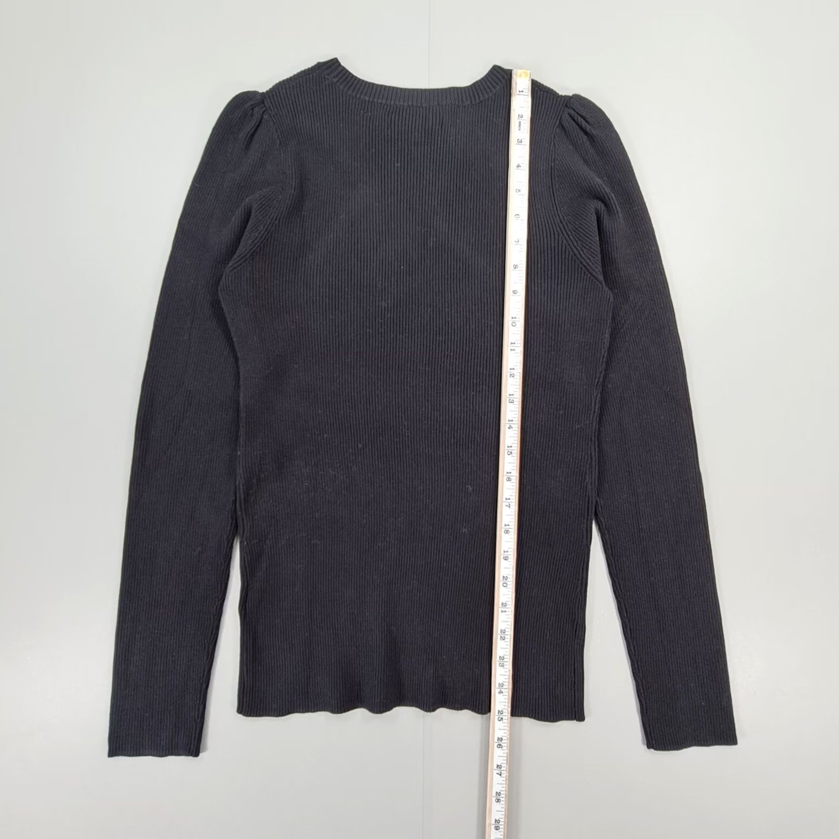 Vintage Lark & Ro Womens Jumper Black Large Long Sleeve Rib Knit Pullover Size L / US 10 / IT 46 - 6 Thumbnail