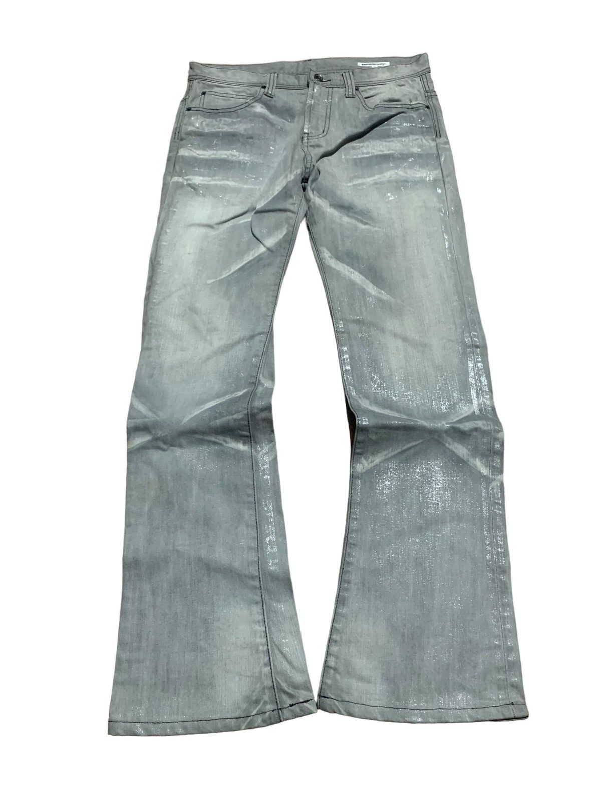 パンツ 00s semanticdesign flare damage denim L Semantic Design 00s Flared Denim – firstfinal