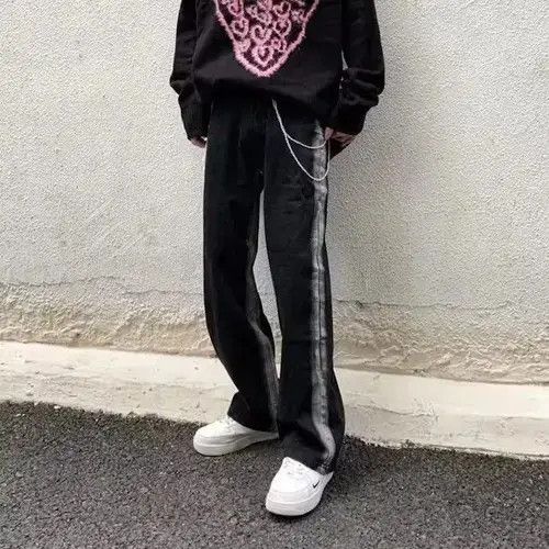 Other Striped Black Denim Jeans Size US 32 / EU 48 - 4 Thumbnail