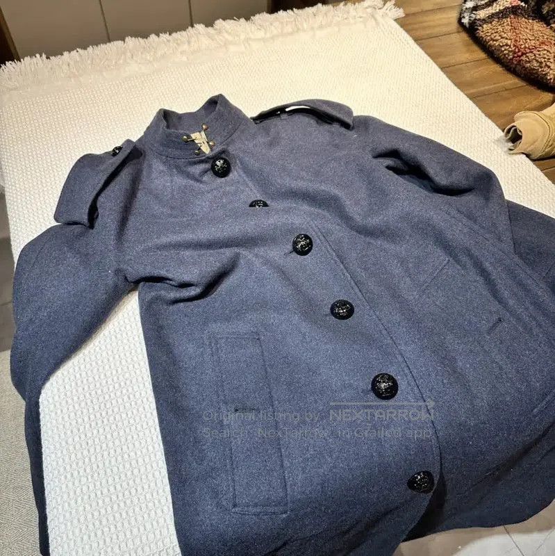 Burberry Burberry Blue Wool Long Coat for Women. Size S / US 4 / IT 40 - 4 Thumbnail