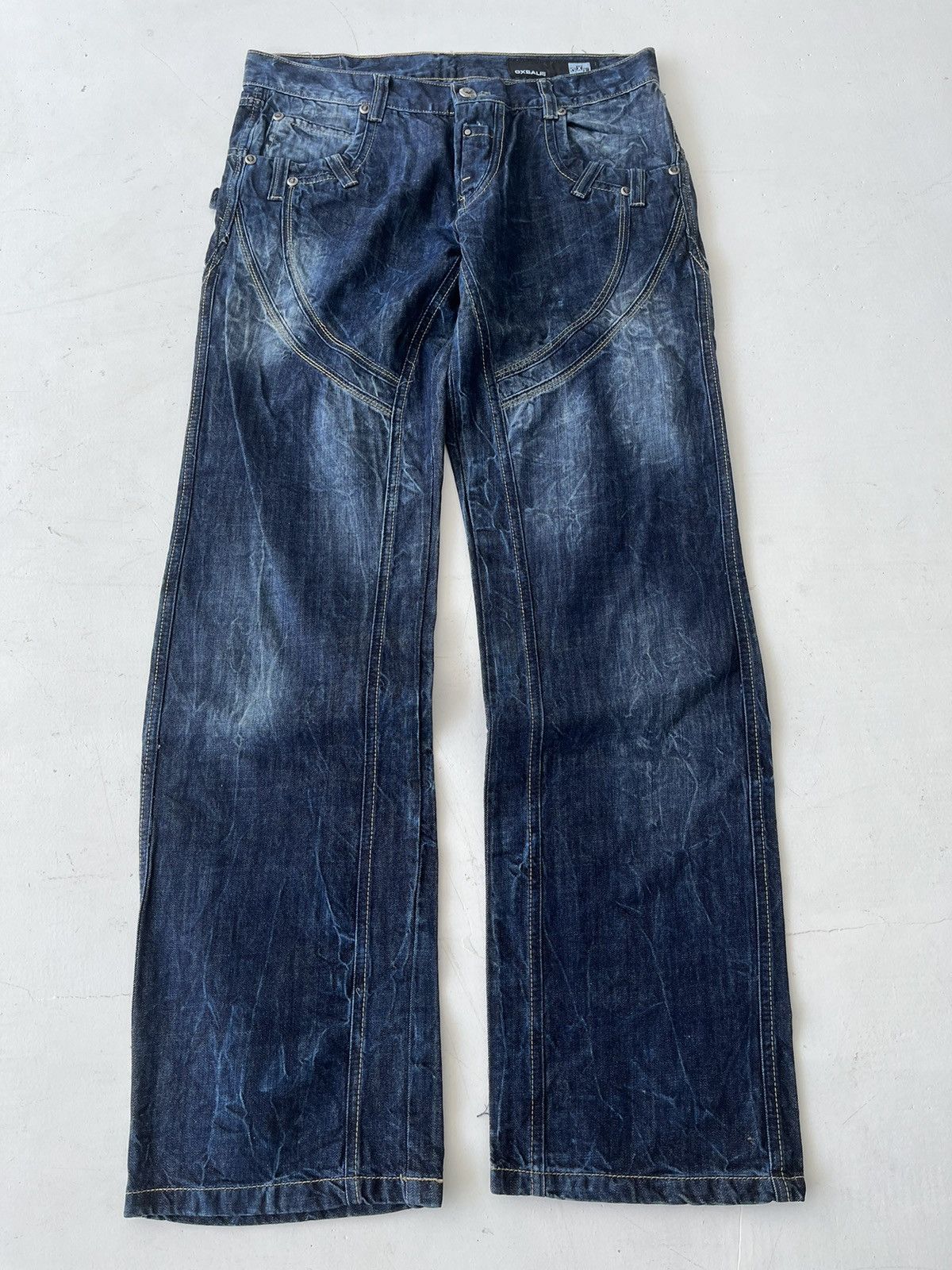 Distressed Denim Vintage Avant Garde Japanese Acid Dyed wash Punk Jeans ...