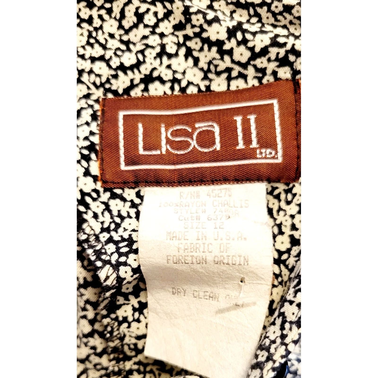 Vintage VINTAGE Lisa II Dress Prairie Shirt Womens 12 Black and White 1980s Midi Size XL / US 12-14 / IT 48-50 - 5 Thumbnail