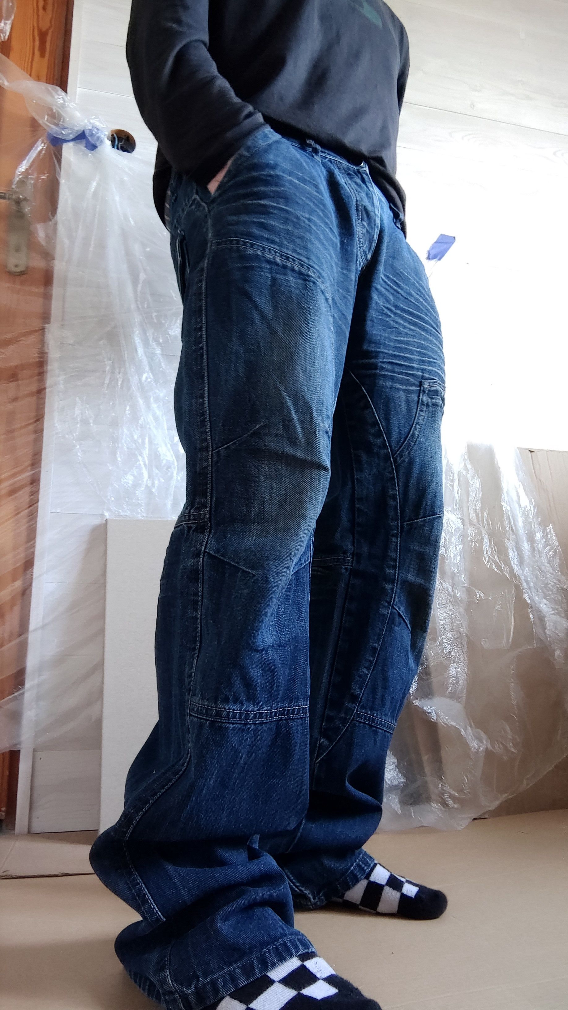 Vintage Skinny Baggy Stacked Pants Flared Alt Neo Denim Goth 33 Size US 33 - 11 Thumbnail