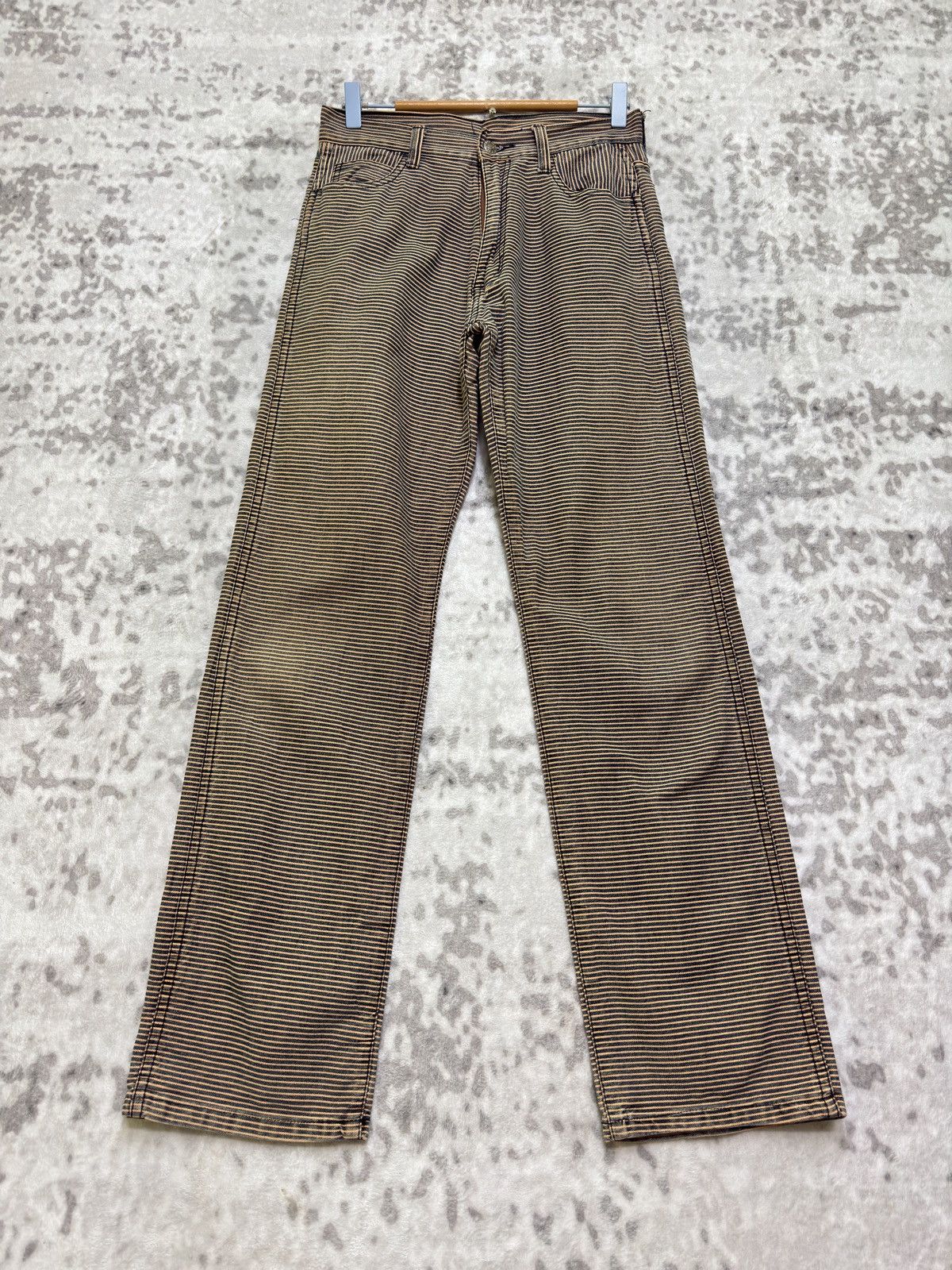 Japanese Brand Vintage Piko Hickory Striped Denim Jeans Size US 28 / EU 44 - 1 Thumbnail
