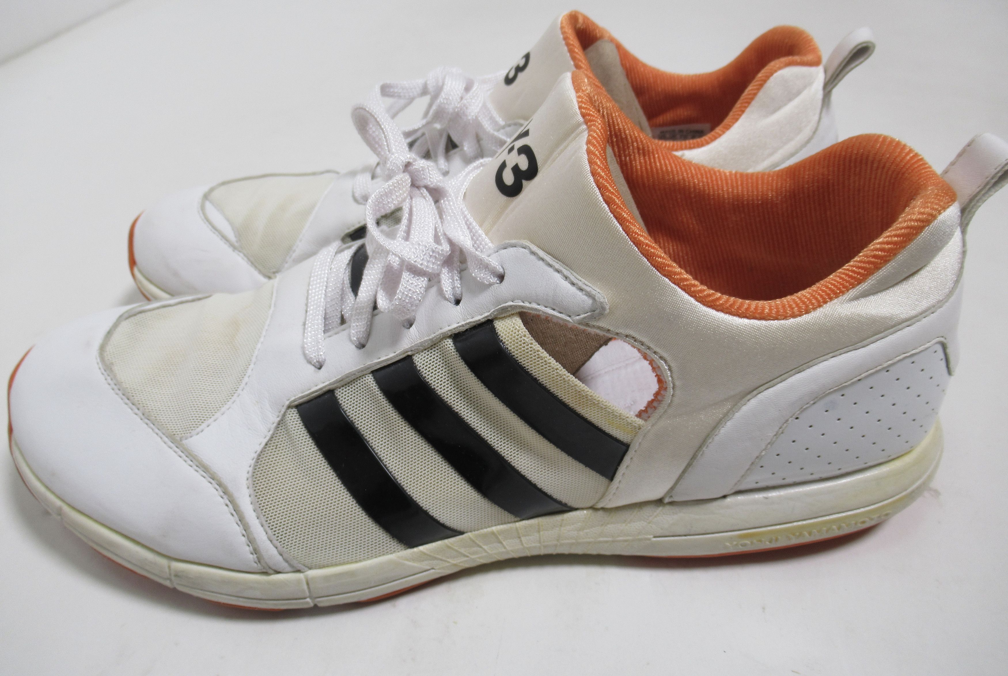 Y-3 Y-3 Breathable Leather Mesh Sneaker White Orange G17526 Size US 11.5 / EU 44-45 - 4 Thumbnail