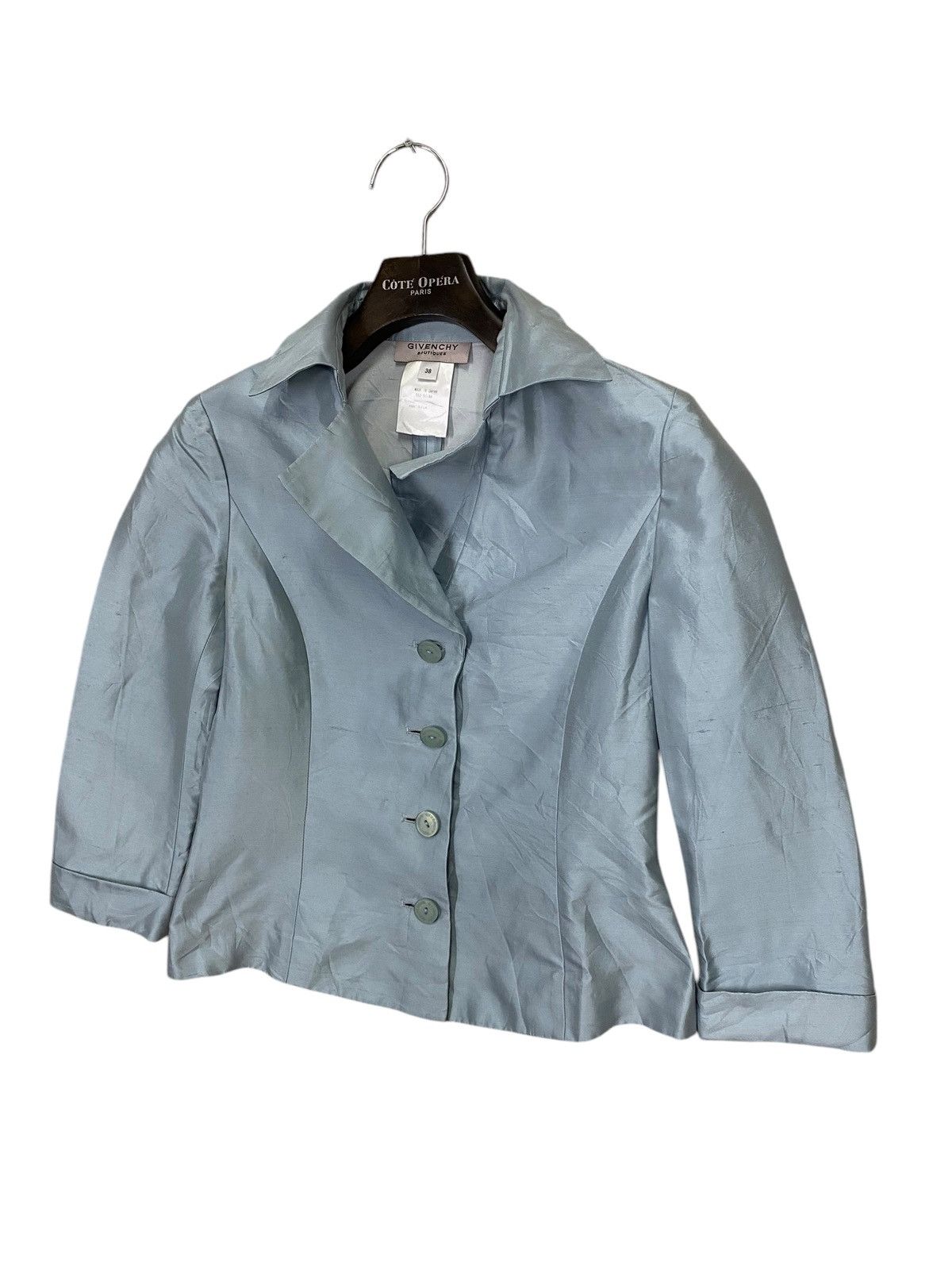 Givenchy × Vintage Vintage givenchy boutiques crop blazer silk size 38 Size S / US 4 / IT 40 - 3 Thumbnail