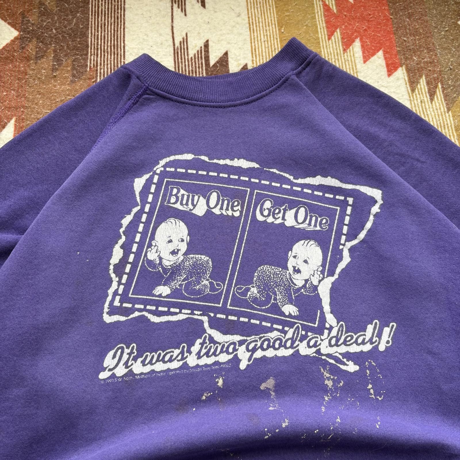 Hanes Vintage 90s Distressed Buy One Get One Twin Funny Sweatshirt Size XL / US 12-14 / IT 48-50 - 2 Thumbnail