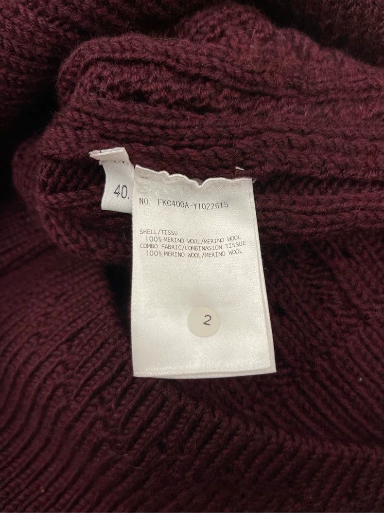Thom Browne Thom browne Burgundy four-striped wool cardigan jacket 2504 Size S / US 4 / IT 40 - 6 Thumbnail