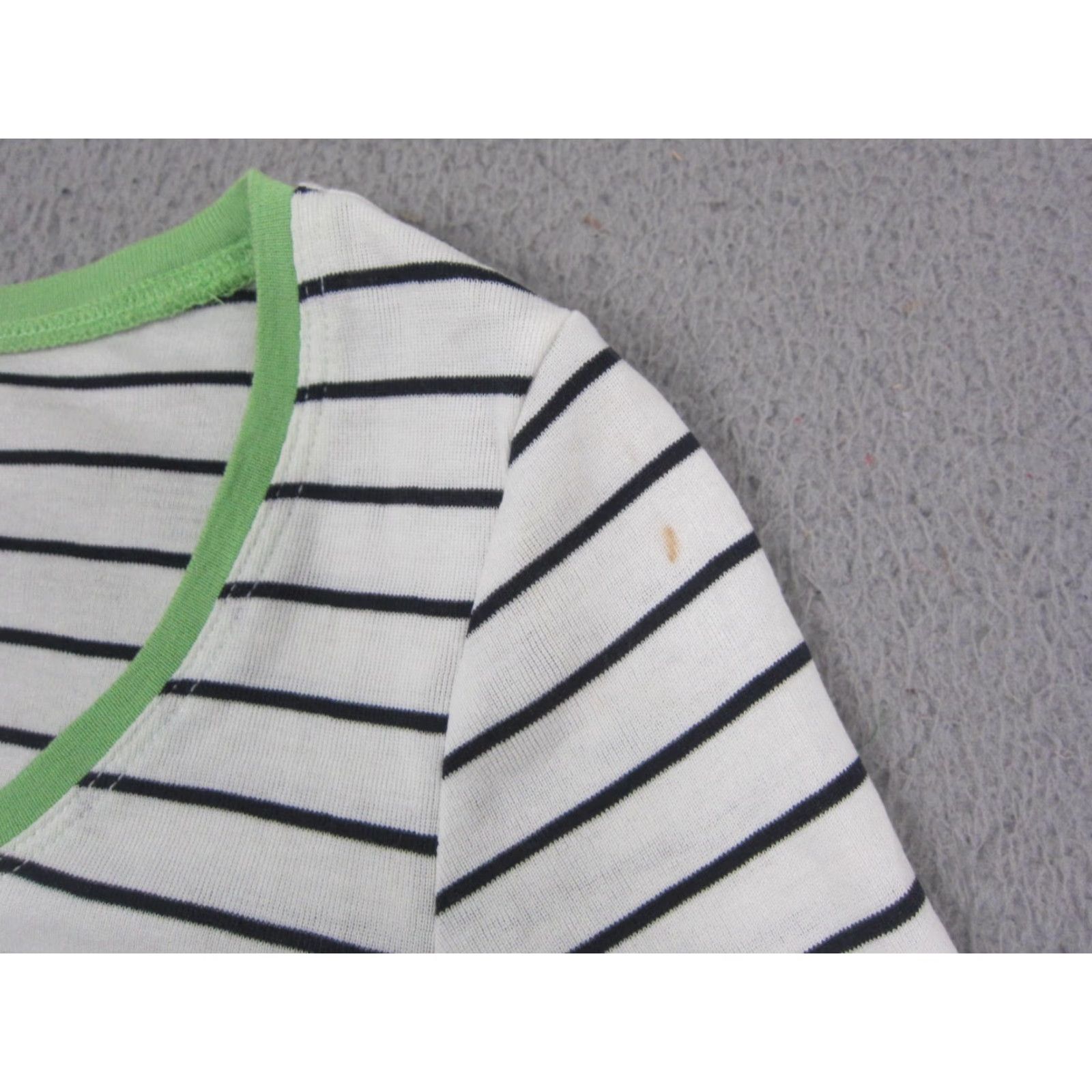 Lacoste Lacoste Shirt Womens S White Striped Knit Short Sleeve Scoop Neck Turquoise? Size S / US 4 / IT 40 - 5 Thumbnail