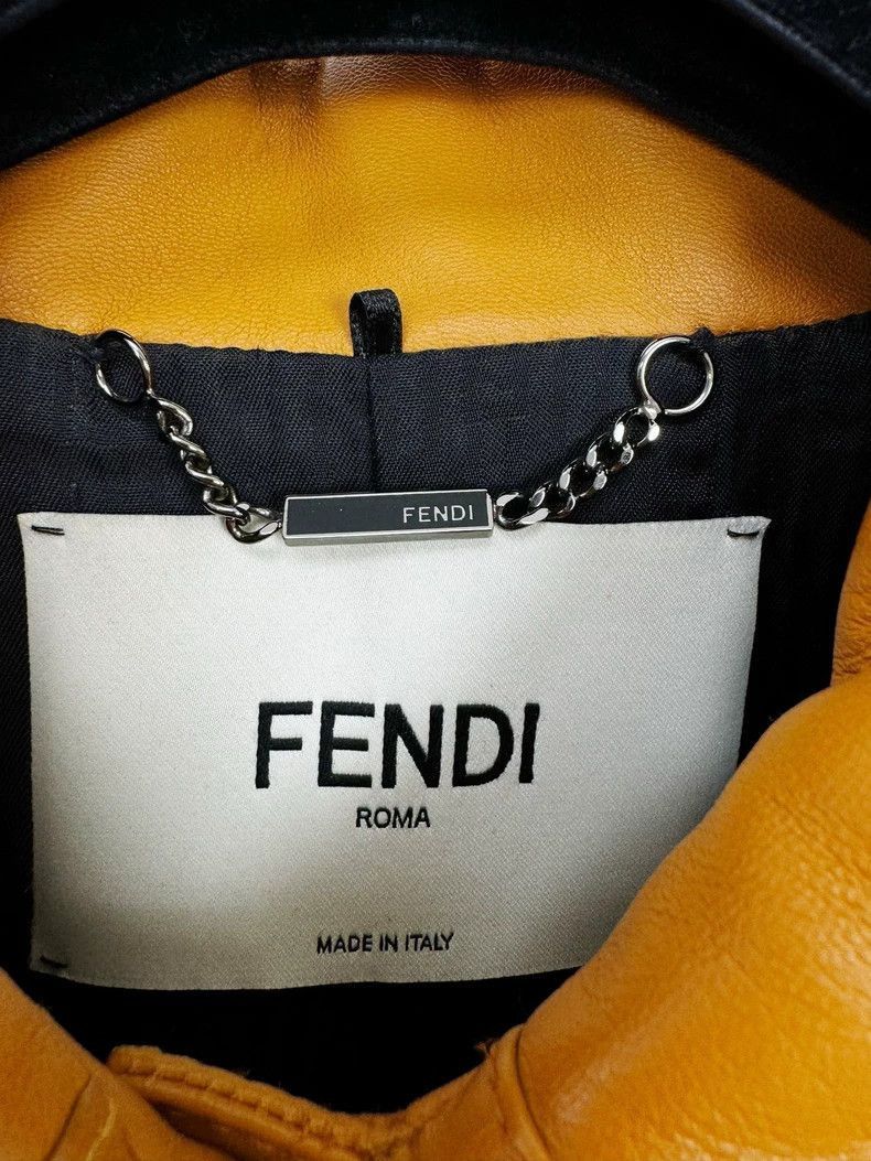Fendi Fendi Yellow Leather Jacket Size 42 Size M / US 6-8 / IT 42-44 - 2 Thumbnail