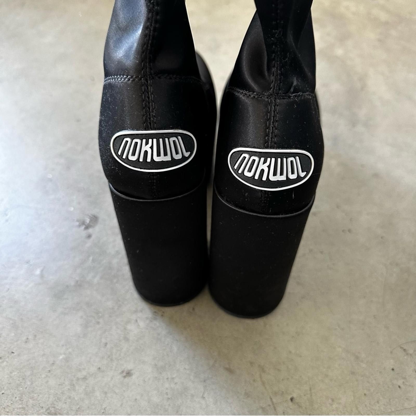 Other NOKWOL / Ellie platform ankle boots in satin / black Size US 7 / IT 37 - 11 Thumbnail