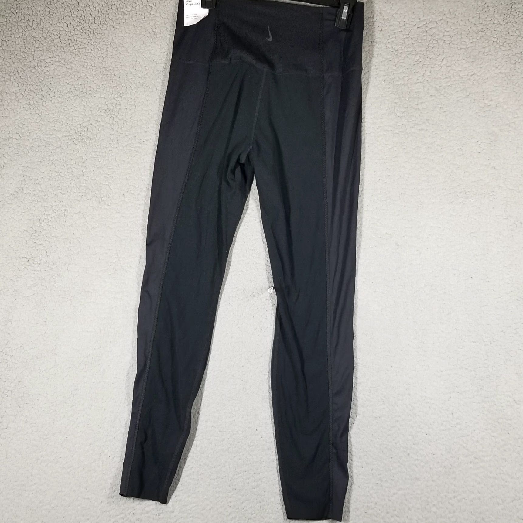 Nike Women's L Black High Waist 7/8 Yoga Leggings Compression Pockets Activewear