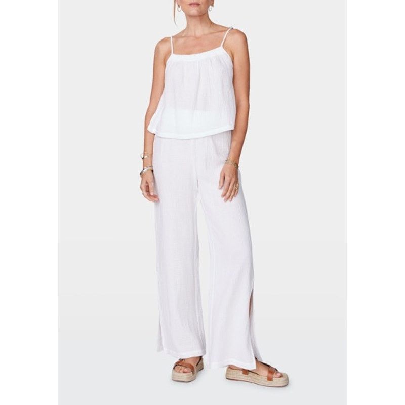 MONROW New Monrow Cotton Gauze Tank Top Small $144 Size S / US 4 / IT 40 - 2 Thumbnail