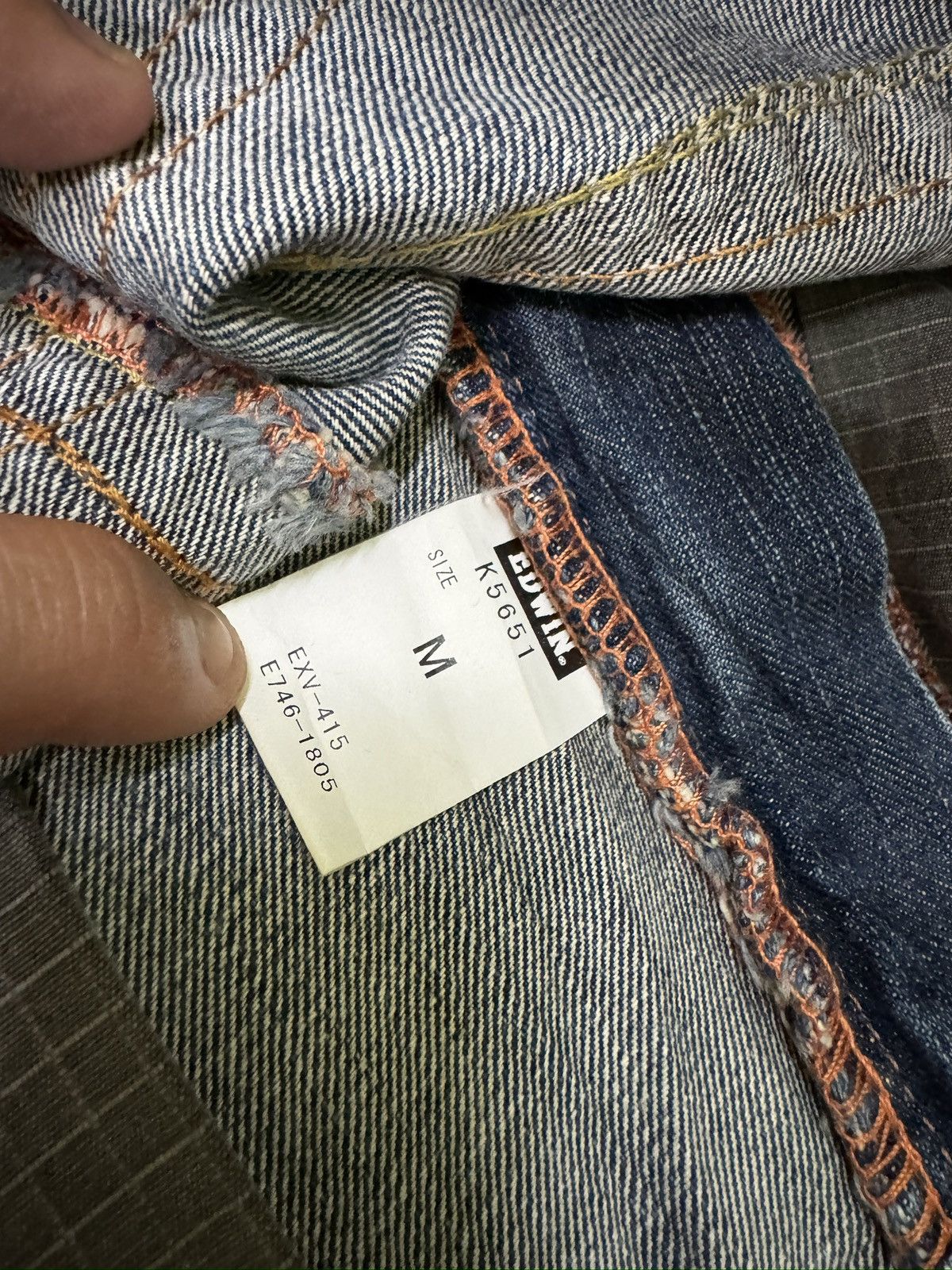 Edwin Edwin K5651 Cargo Pocket Straight Cut Distressed Denim Jeans Size US 31 - 13 Thumbnail