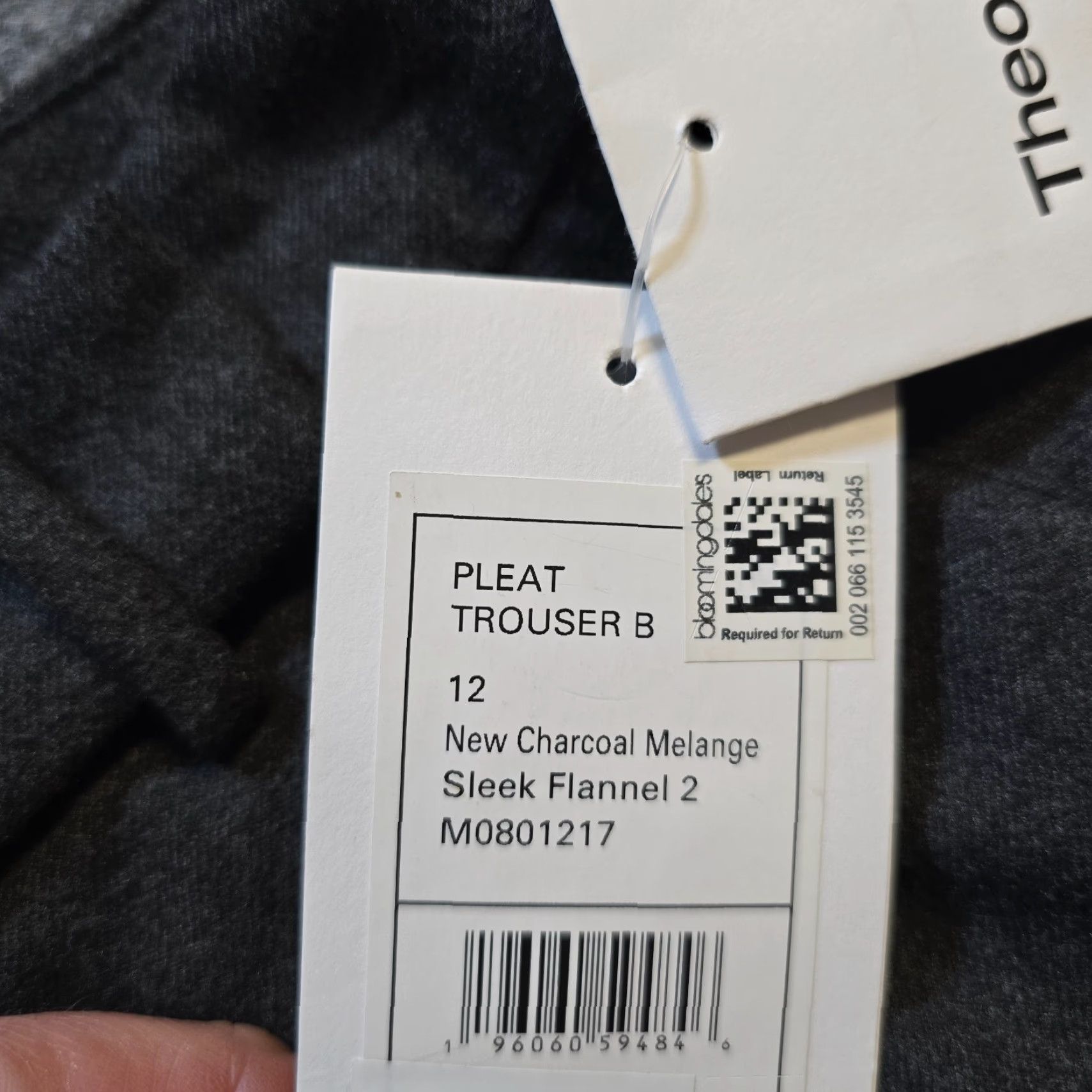 Theory Theory Pants Womens Size 12 Gray Melange Flannel Wide-Leg Crop Capsule Dress Pants Mens Womens Size 34" / US 12 / IT 48 - 5 Thumbnail