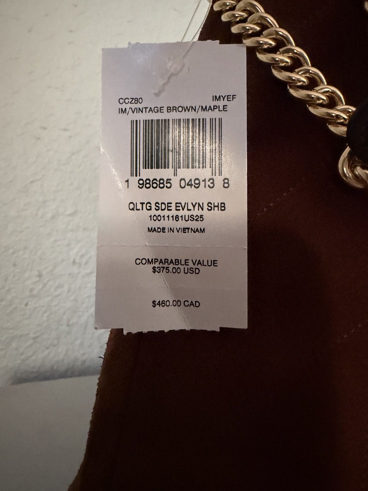 Coach NWT Coach Evelyn Shoulder Bag With Quilting Suede Size ONE SIZE - 13 Thumbnail