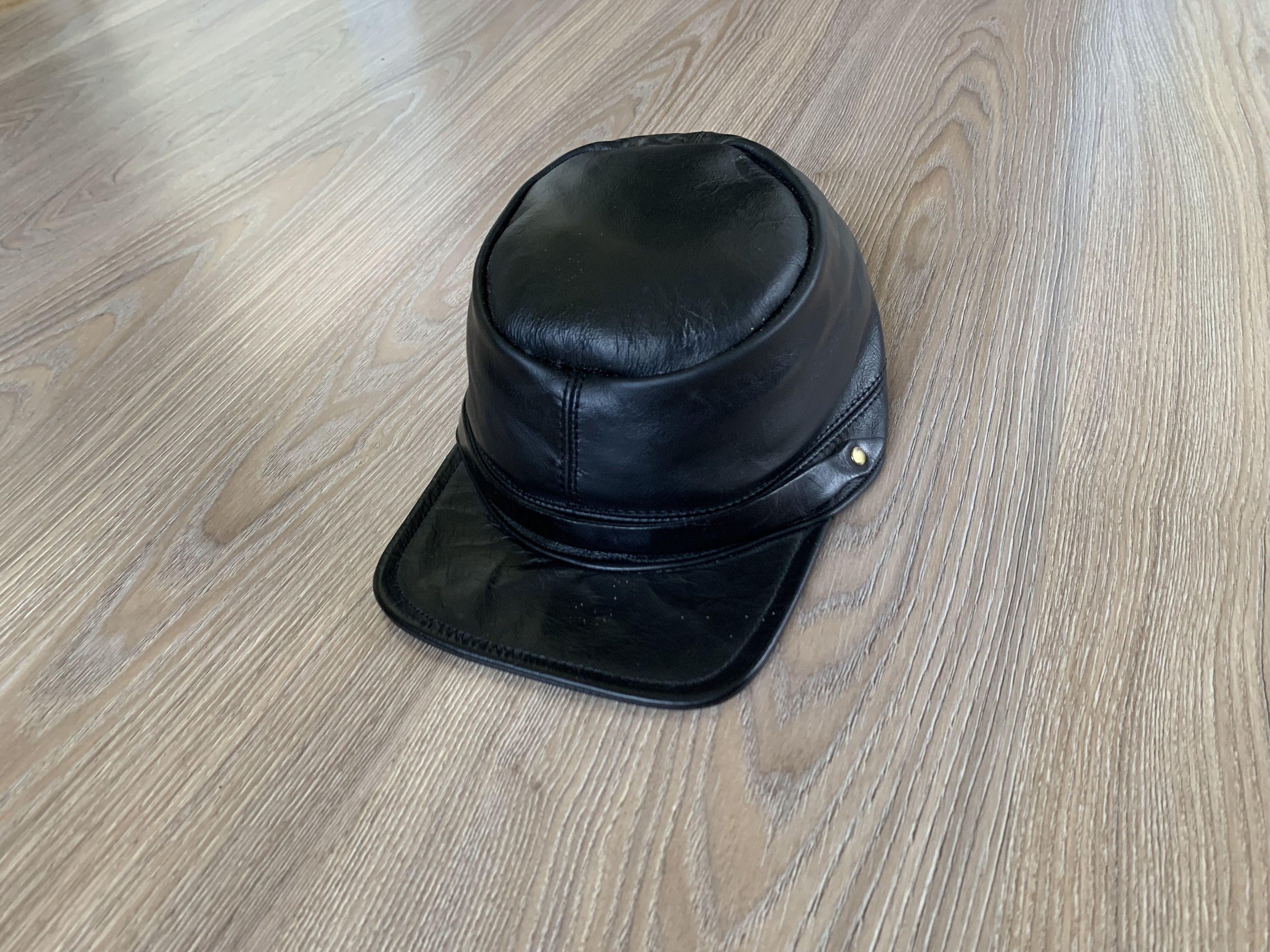 Designer Vintage Rare Made In Usa Leather Cap Size ONE SIZE - 1 Thumbnail