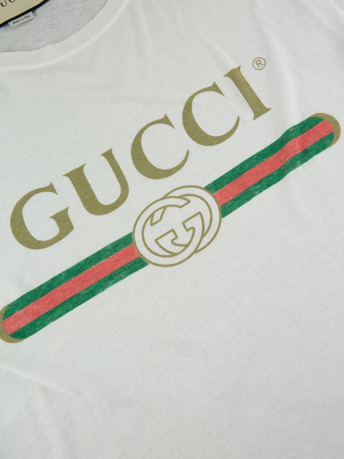Gucci Gucci Printed Logo White T Shirt Size US XS / EU 42 / 0 - 2 Thumbnail