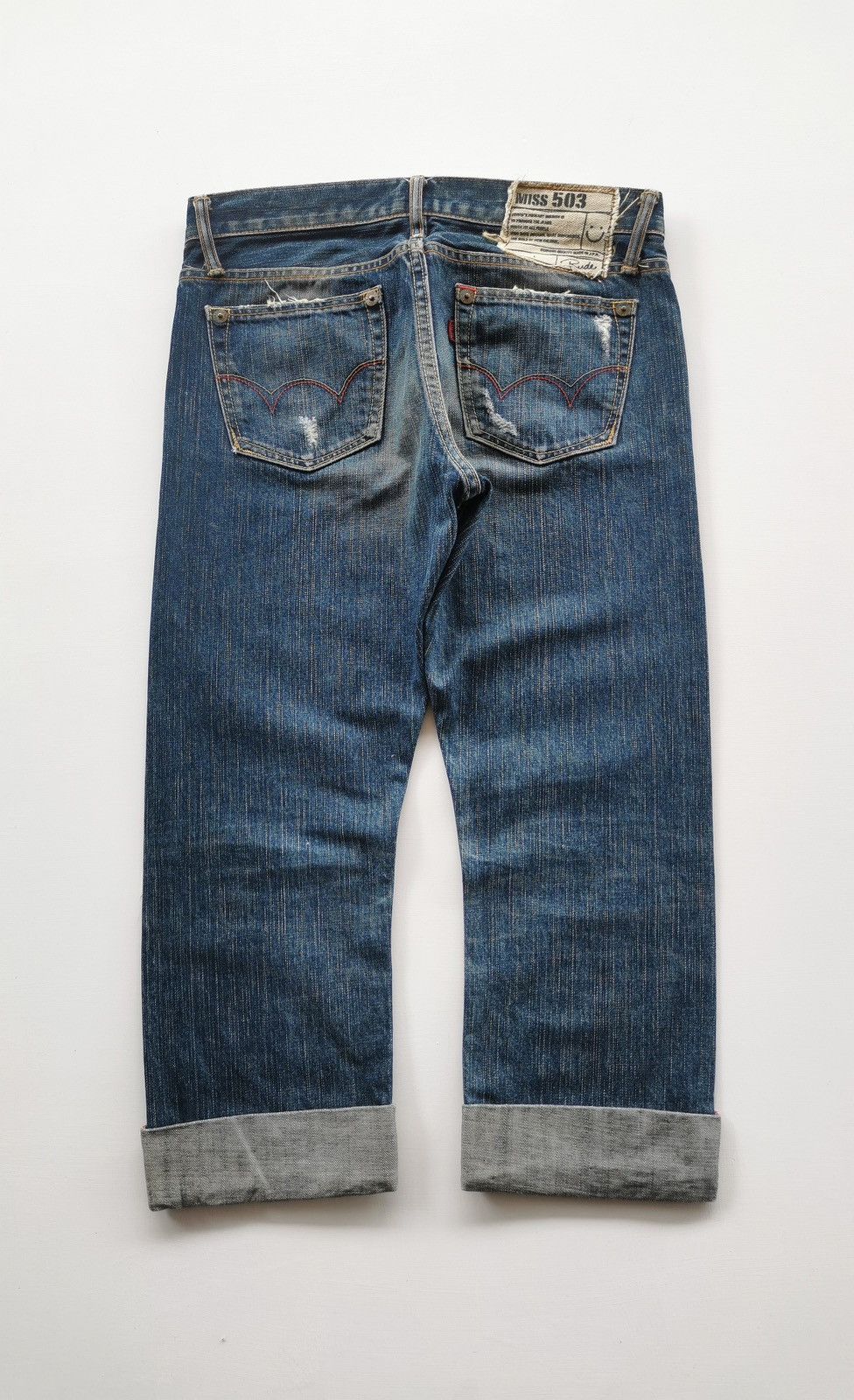 Edwin Rude Miss Edwin Japan 503 Distressed Denim Shorts Size 30" / US 8 / IT 44 - 6 Thumbnail