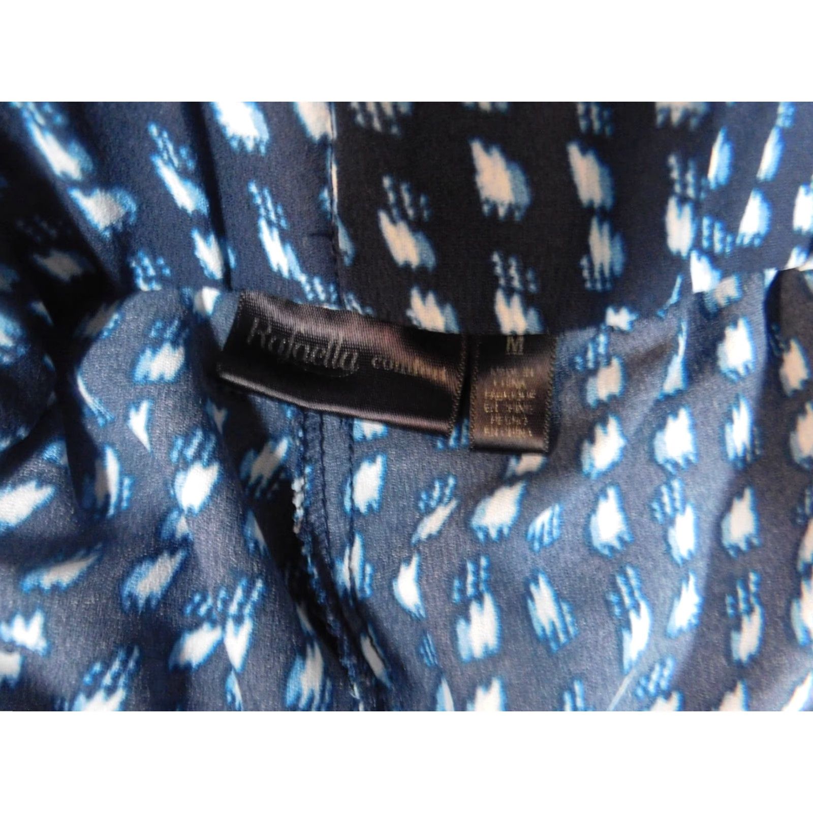 Vintage Rafaella Pants M blue Harem straight Women Regular Casual Knit Breathable 30in Inseam 28in Waist Crochet Floral Size 32" / US 10 / IT 46 - 4 Thumbnail