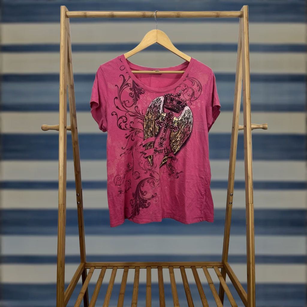 Southpole VTG Southpole Y2K Angel Wings Pink Women's Top T-Shirt 2X Size XXL / US 16-18 / IT 52-54 - 1 Thumbnail