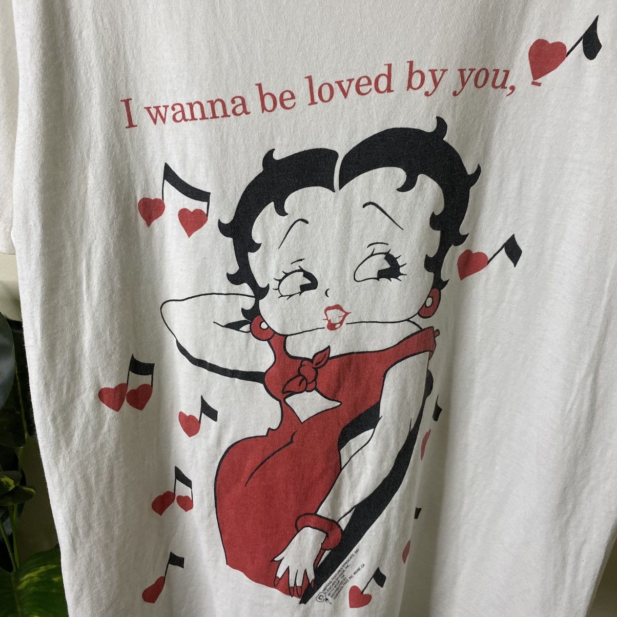 Vintage 1993 Betty Boop I Wanna Loved By You Sassy Cartoon T Shirt Size US M / EU 48-50 / 2 - 2 Thumbnail