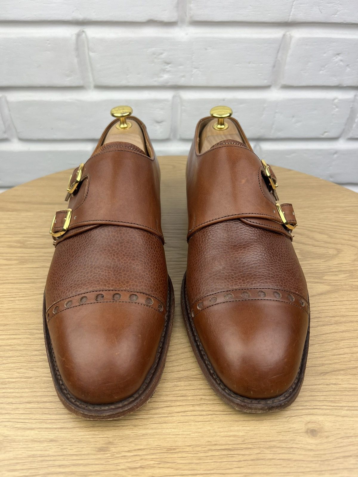Cheaney CHEANEY Shoes Leather Monk Double Strap Brown Men’s Size US 9.5 / EU 42-43 - 4 Thumbnail