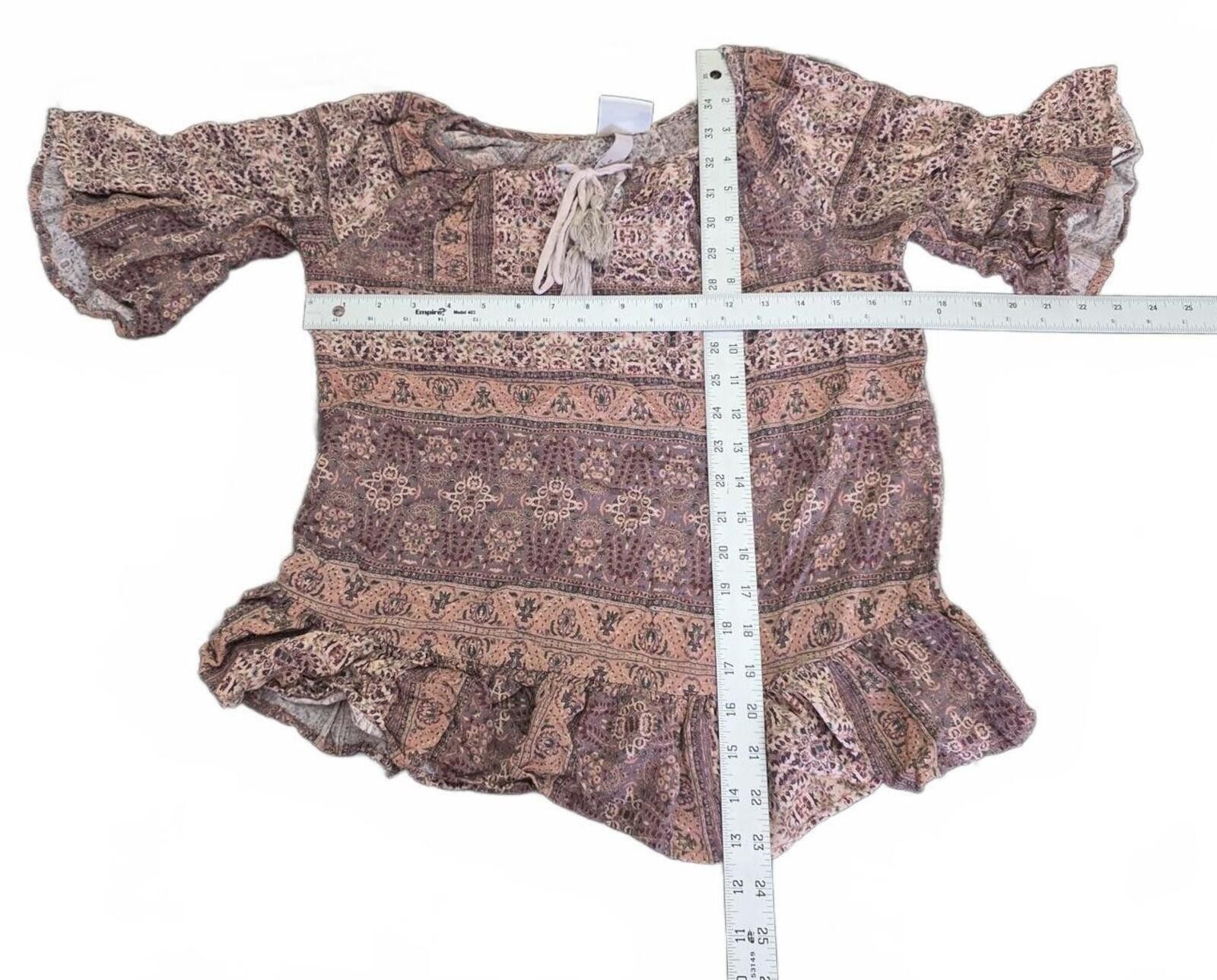 Other Knox Rose Boho Rayon Printed Ruffle Sleeve Top Size Small Size S / US 4 / IT 40 - 8 Thumbnail