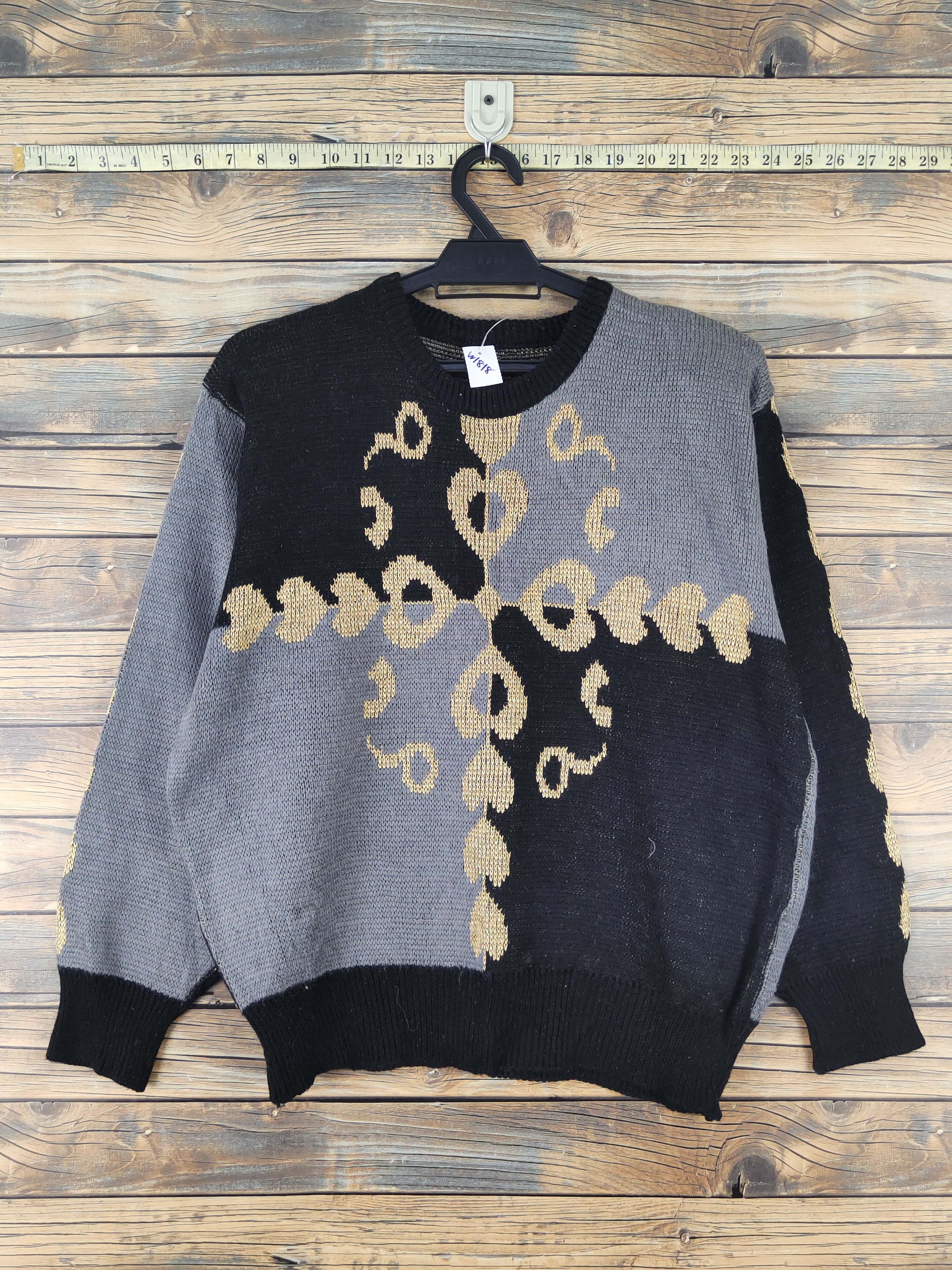 Vintage Japanese Brand Black Gray Knitwear Cardigan #W1818 Size US S / EU 44-46 / 1 - 1 Thumbnail