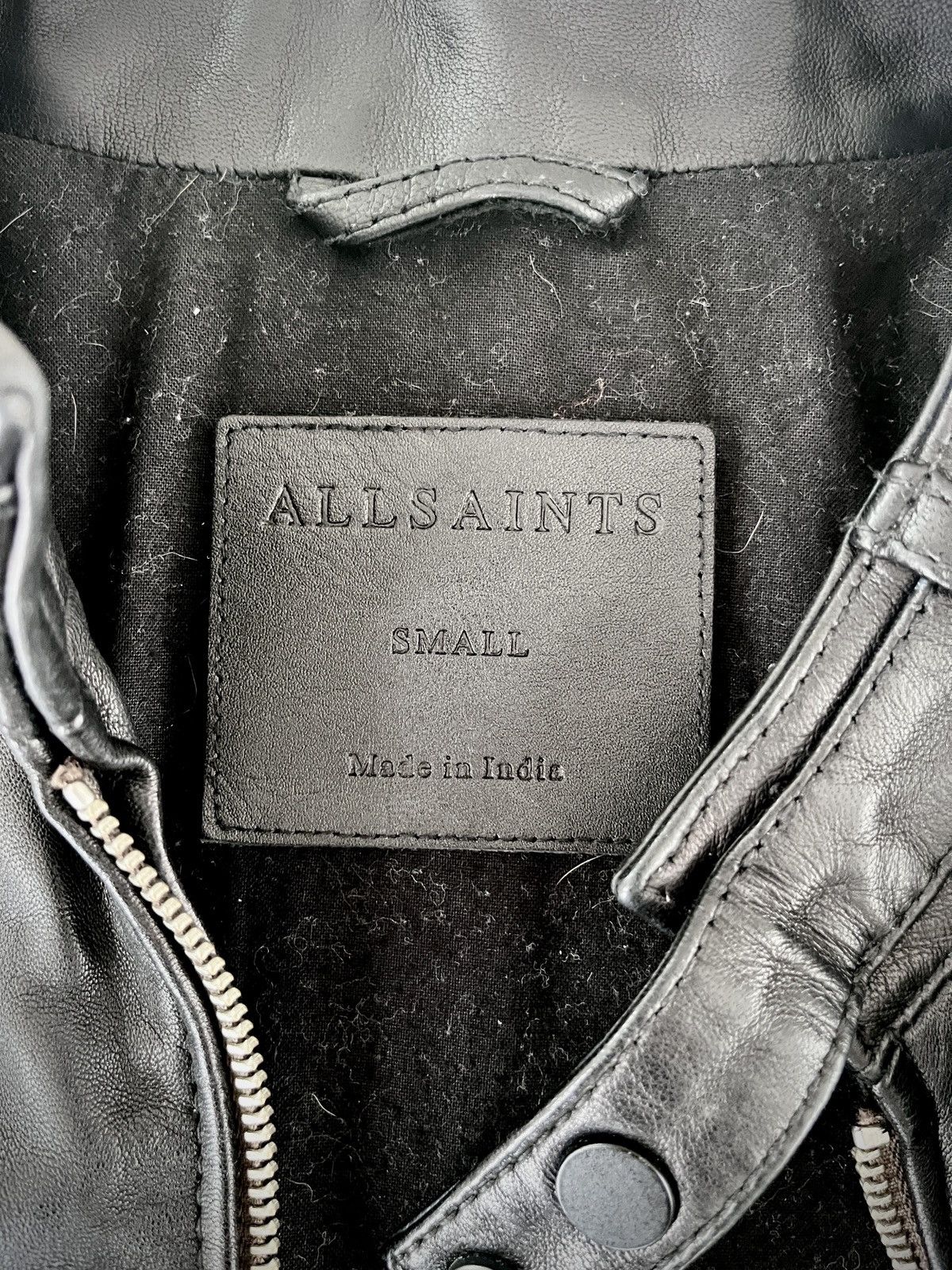Allsaints Classic Leather Bomber Style MC Jacket Size US S / EU 44-46 / 1 - 3 Thumbnail