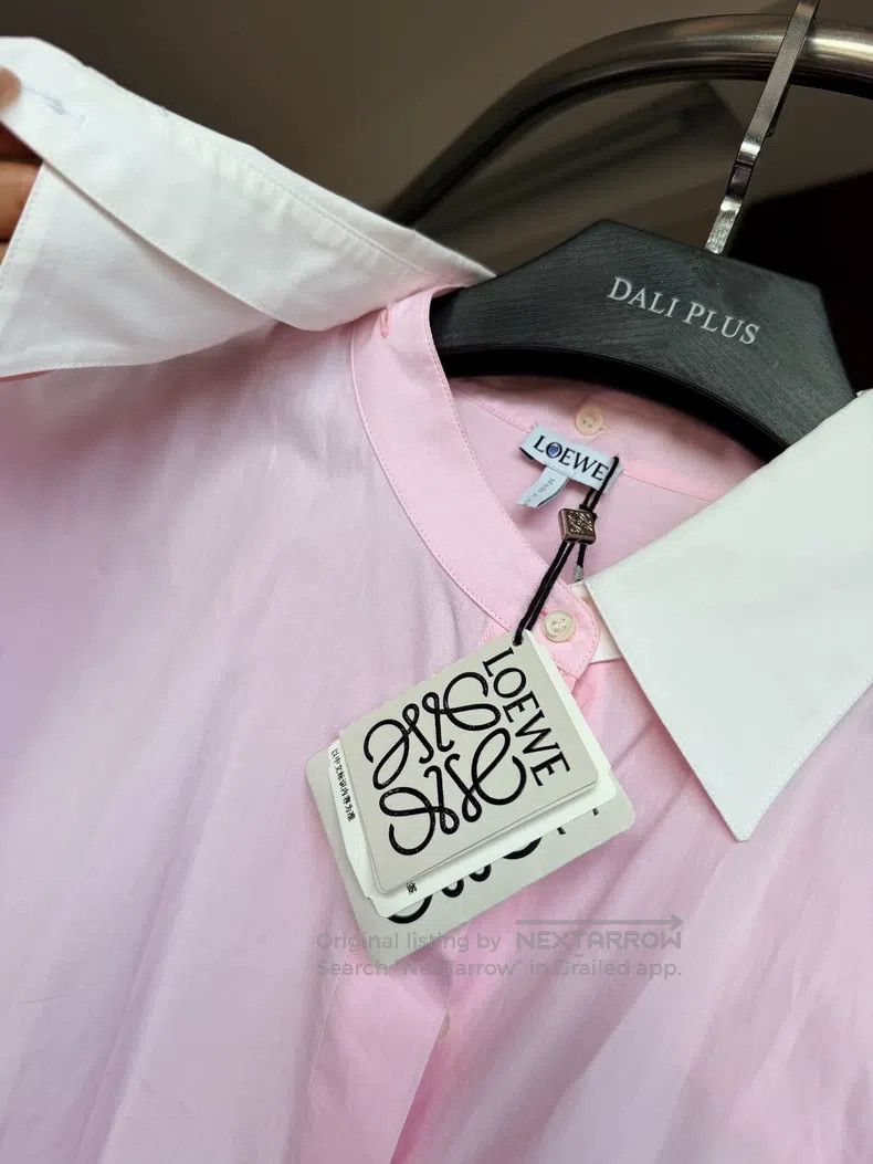 Loewe Loewe Pink Long Sleeve Shirt with Detachable White Collar Size XXS / US 00 / IT 34 - 8 Thumbnail