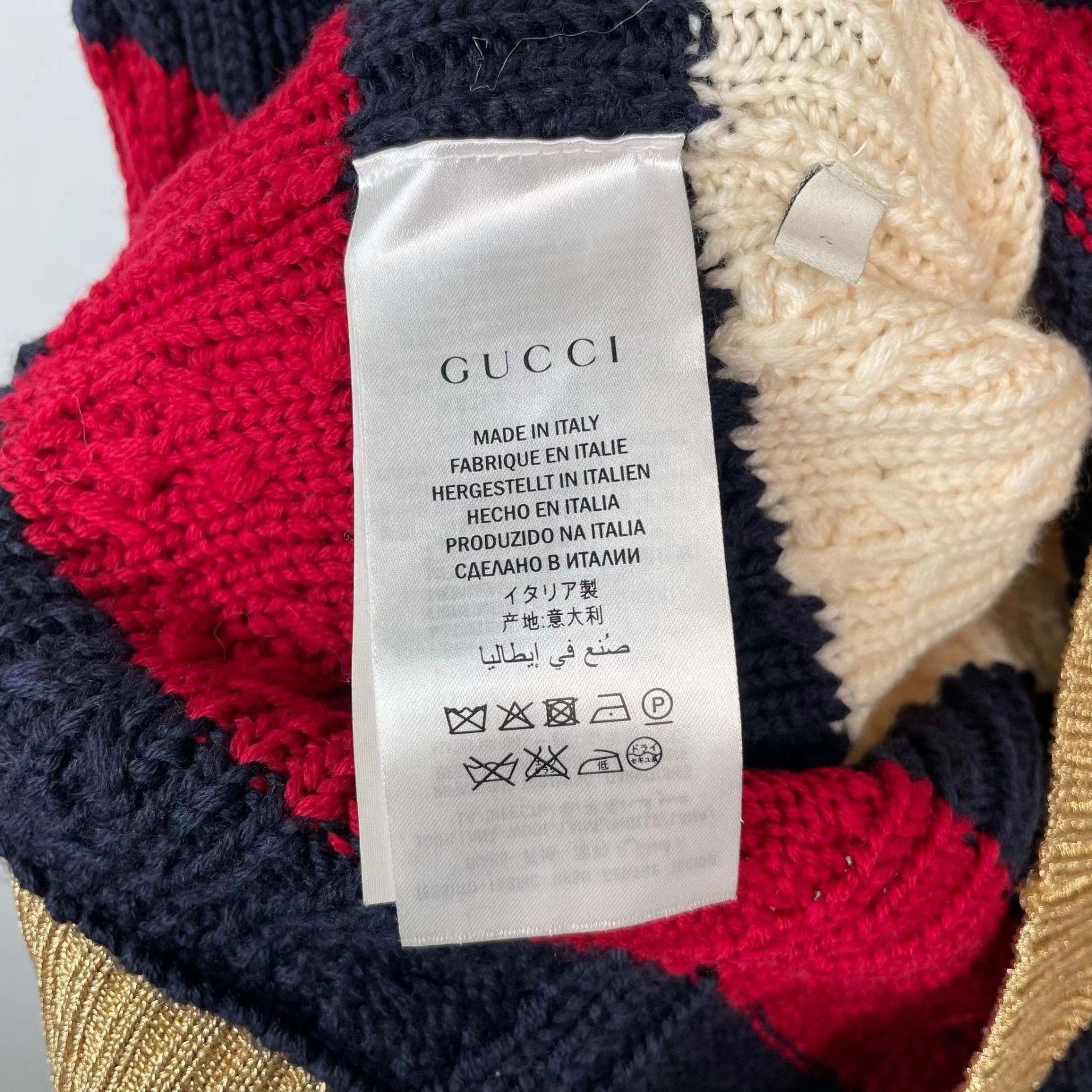 Gucci Gucci red white colorblock knit sweater Size S / US 4 / IT 40 - 8 Thumbnail