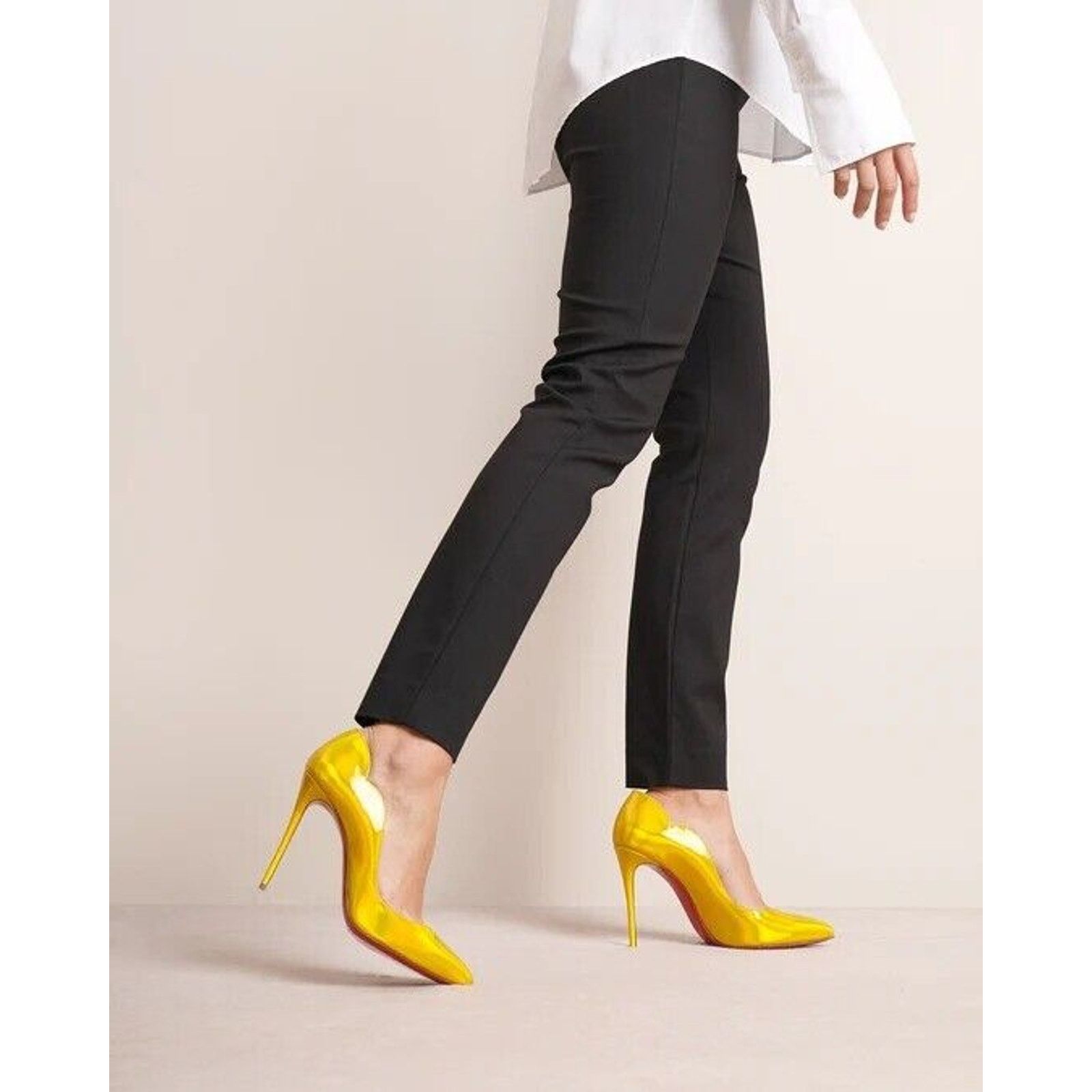 Christian Louboutin Christian Louboutin Hot Chick 100 Patent Yellow Pumps 36 Size US 6 / IT 36 - 11 Thumbnail