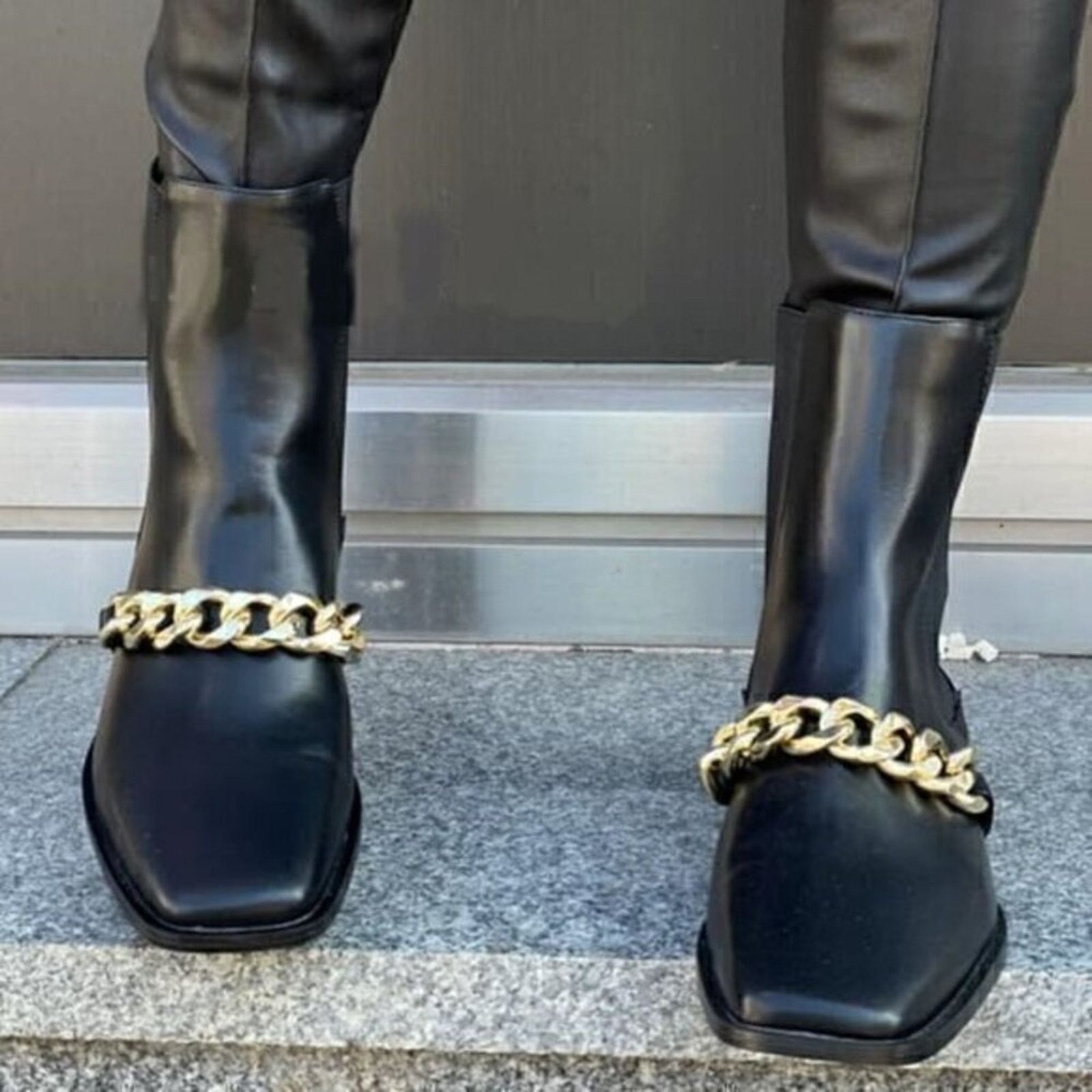 Zara ZARA Black US 8 Square Toe Boots NWT LAST ONE!!! Size US 8 / IT 38 - 4 Thumbnail