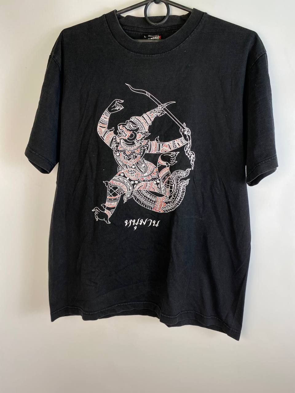 Vintage Mens Thailand Textured Graphic T-Shirt Hanumarn Bhag Darb Size US L / EU 52-54 / 3 - 1 Thumbnail