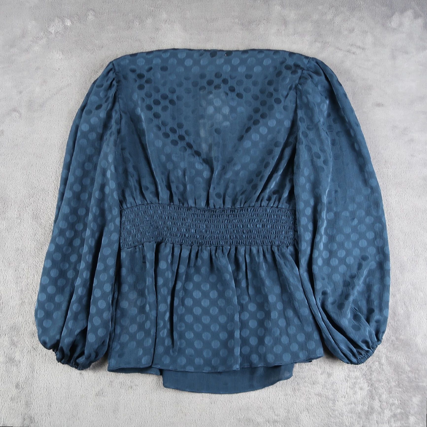 Vintage MAX Studio Boho Peasant Tunic Dress Polka Dot S Women Blue Long Sleeve NWT Size S / US 4 / IT 40 - 2 Thumbnail