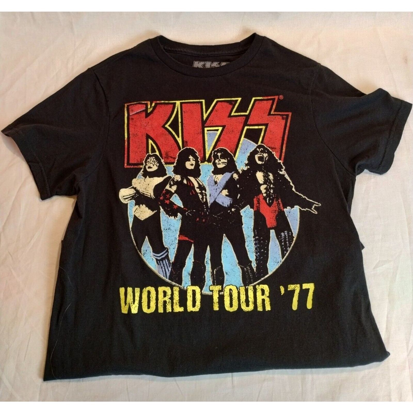 KISS Kiss Classic World Tour '77 Rock T-Shirt Mens S (34/36) Size US S / EU 44-46 / 1 - 1 Thumbnail