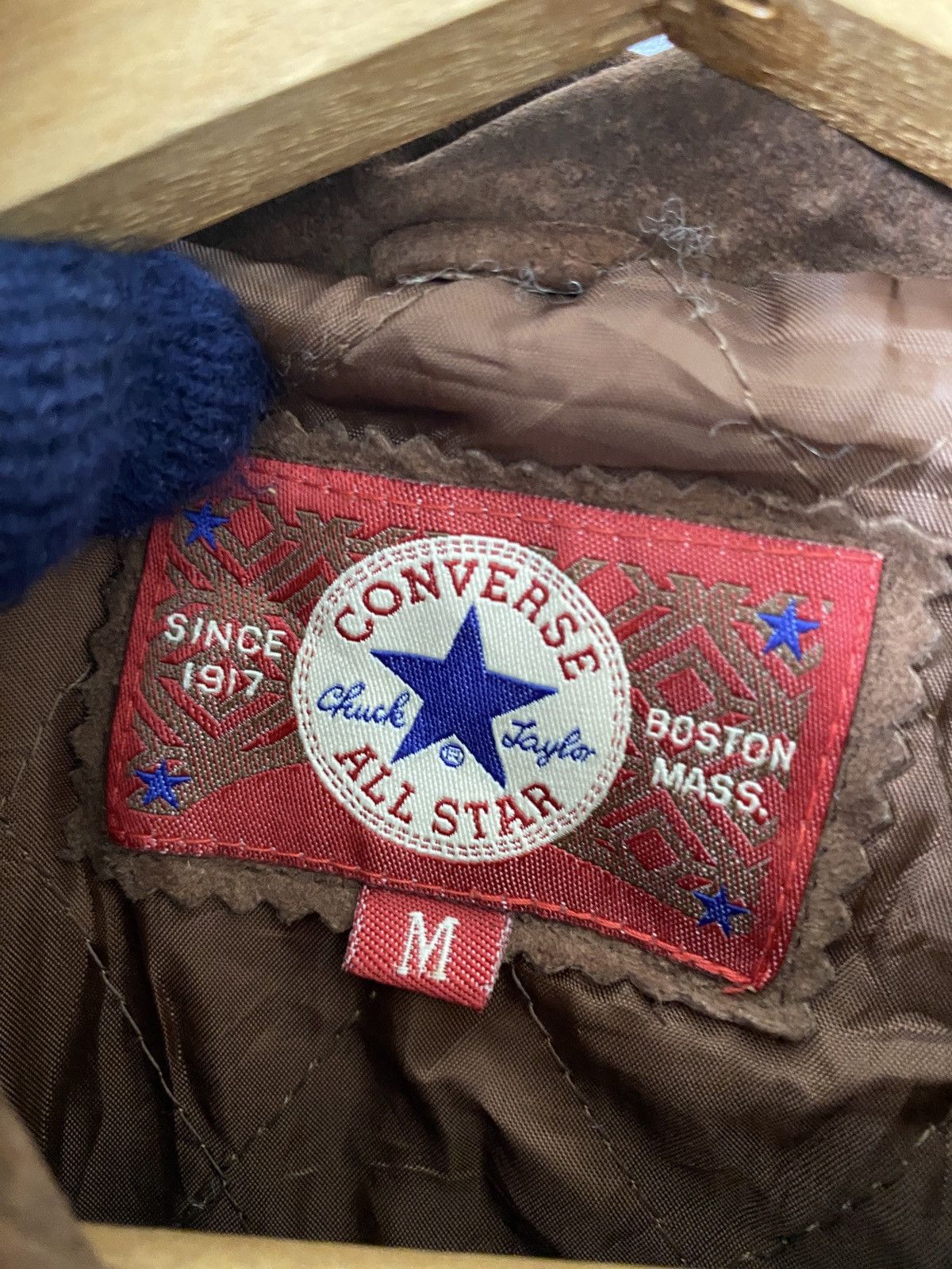 Converse × Vintage Vintage 90s Converse Suede Leather Varsity Jacket Size US M / EU 48-50 / 2 - 10 Thumbnail