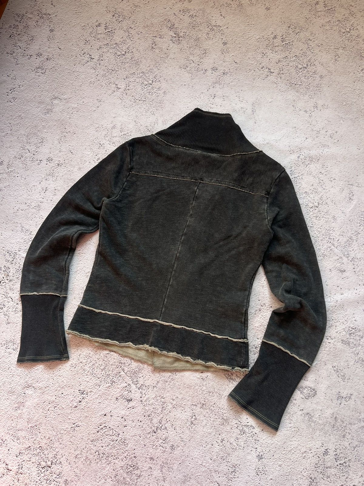 Diesel Archive Distressed Zip Up Top Jumper Y2K Grunge