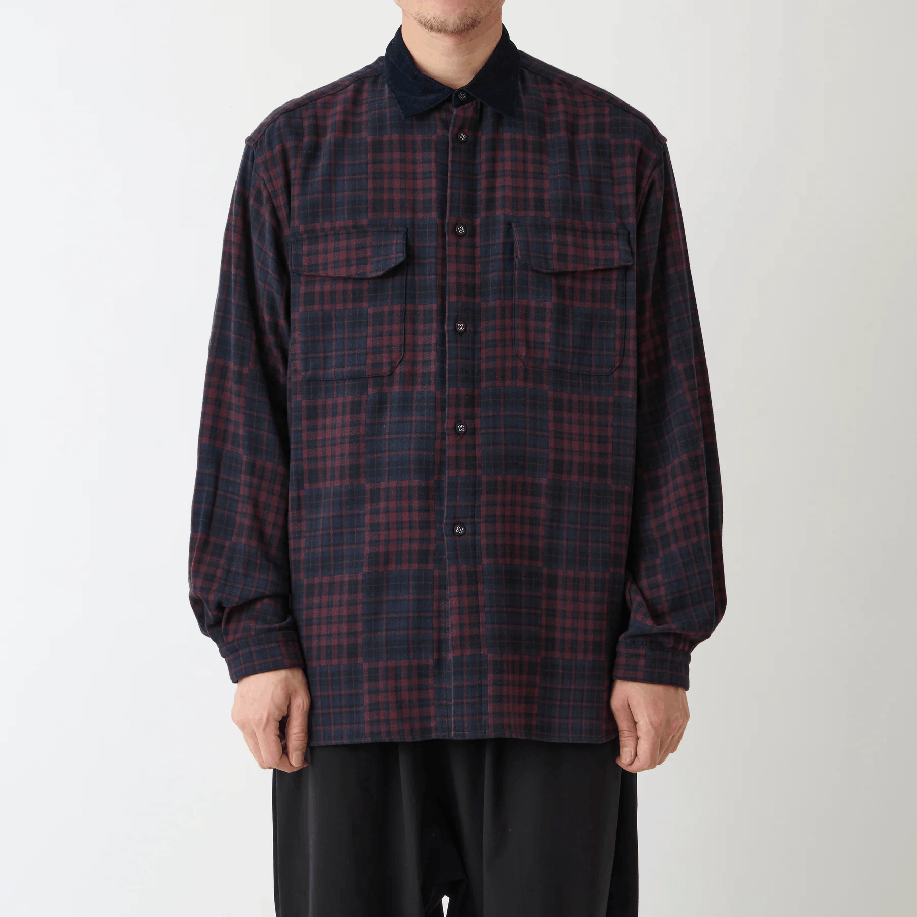 White Mountaineering Rare New WM Corduroy Collar Plaid Oversize shirt Size US S / EU 44-46 / 1 - 2 Thumbnail